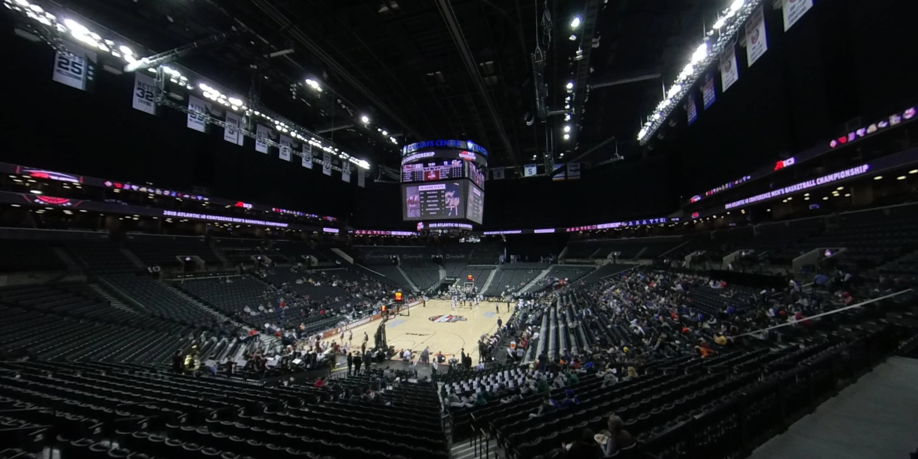 section 115 panoramic seat view  for basketball - barclays center