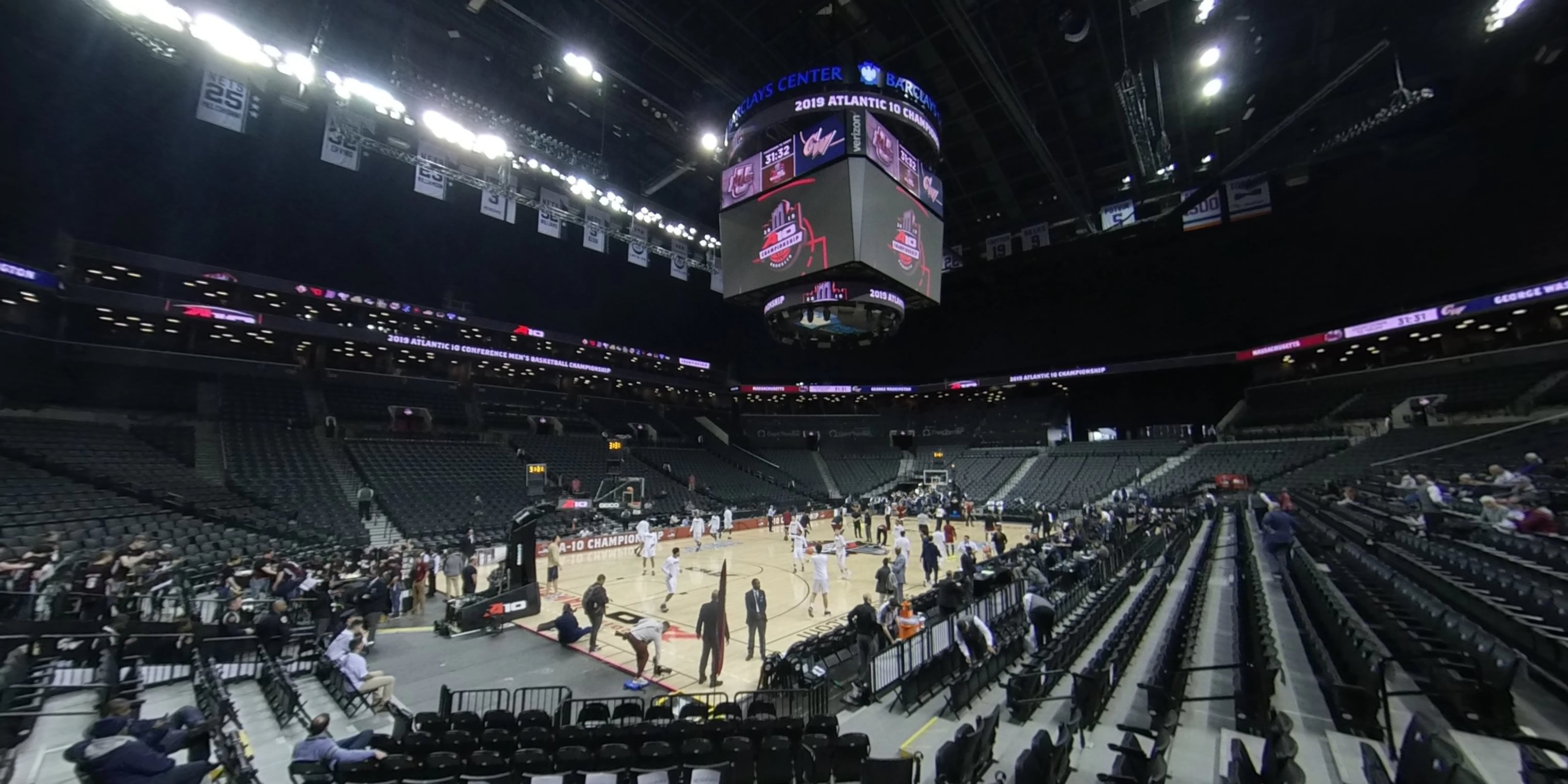 section 12 panoramic seat view  for basketball - barclays center