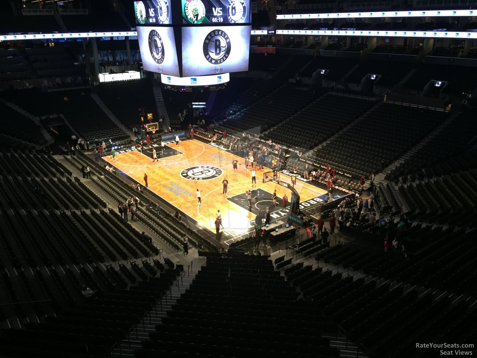 section 219, row 3 seat view  for basketball - barclays center