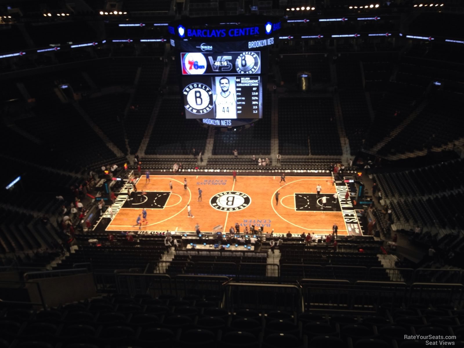 section 207, row 14 seat view  for basketball - barclays center