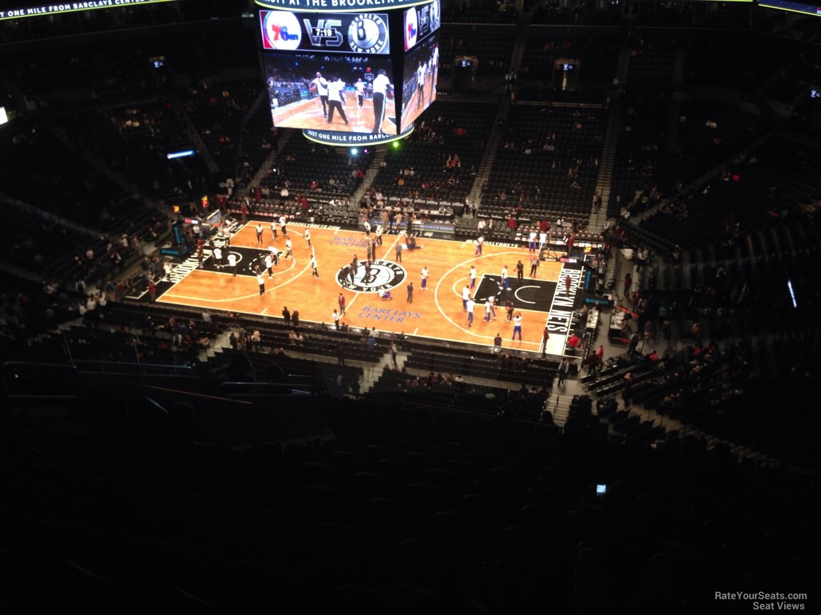section 222, row 14 seat view  for basketball - barclays center