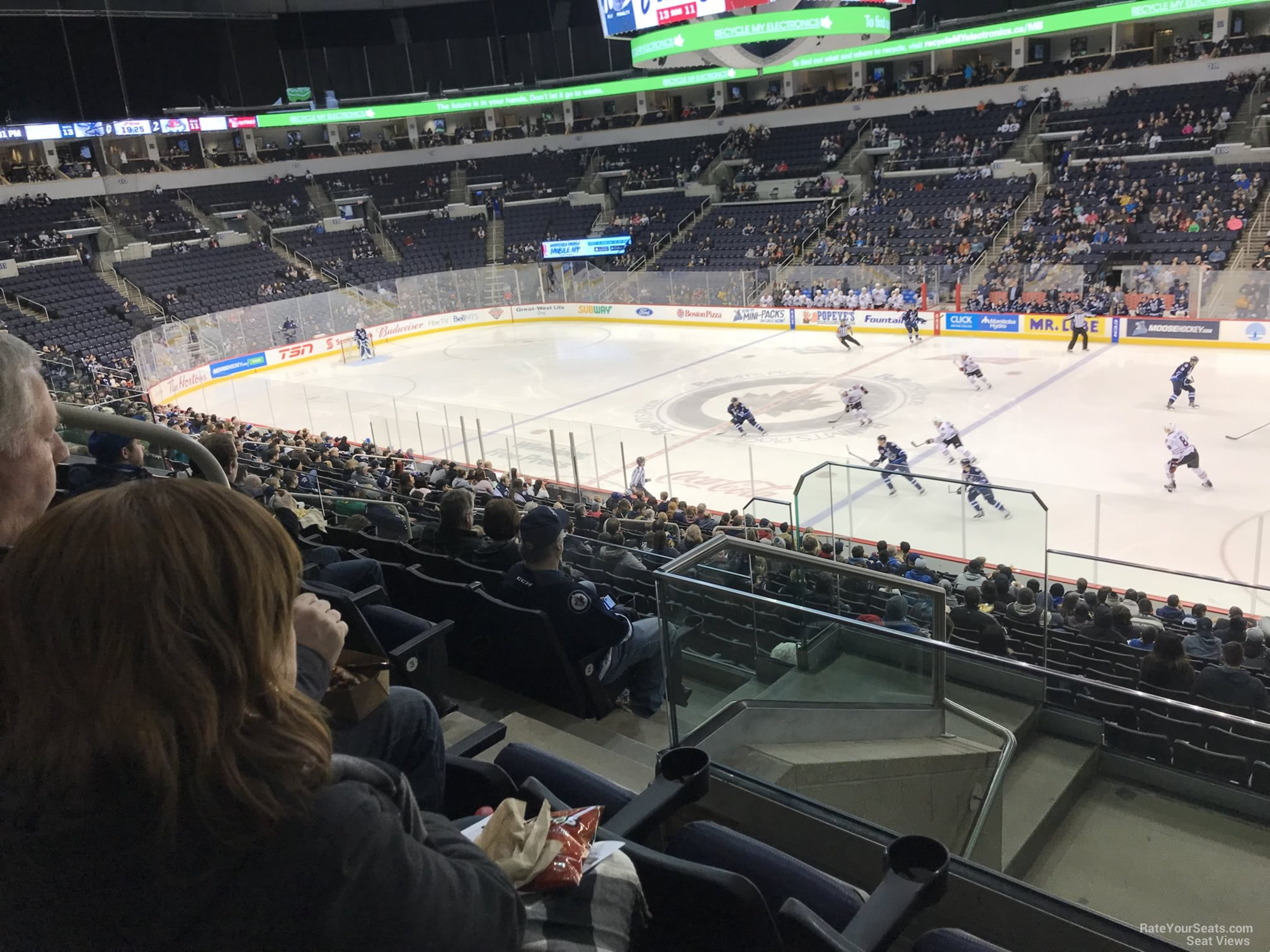 section 204, row 4 seat view  for hockey - canada life centre