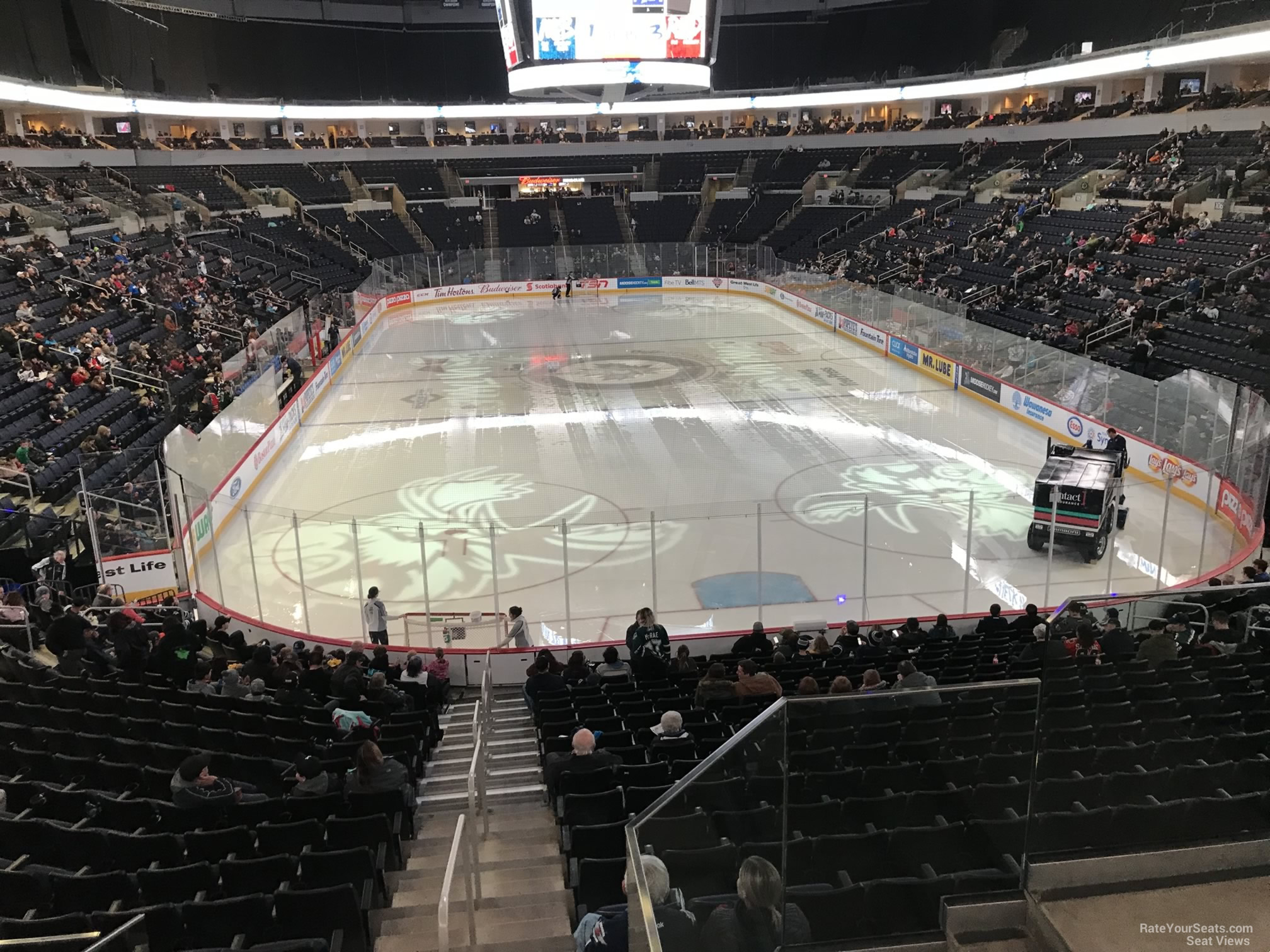 section 212, row 4 seat view  for hockey - canada life centre