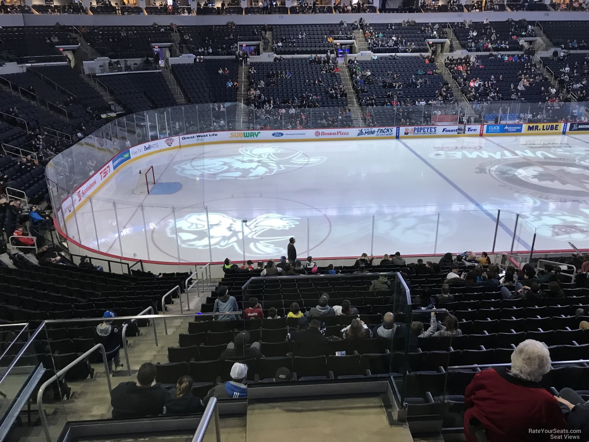 section 220, row 4 seat view  for hockey - canada life centre