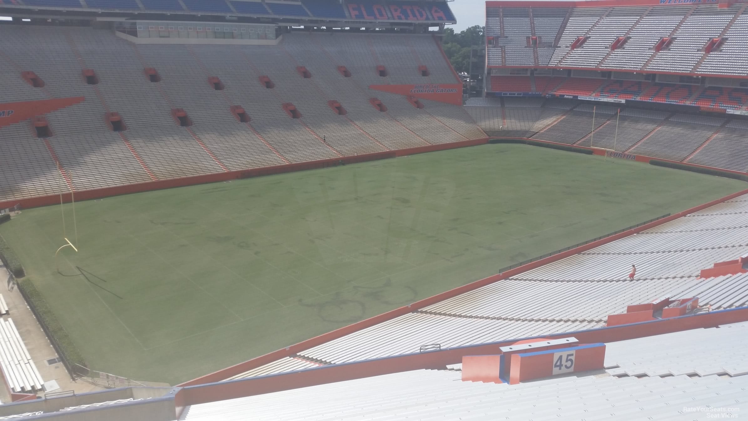 section 45, row 83 seat view for football - ben hill griffin stadium