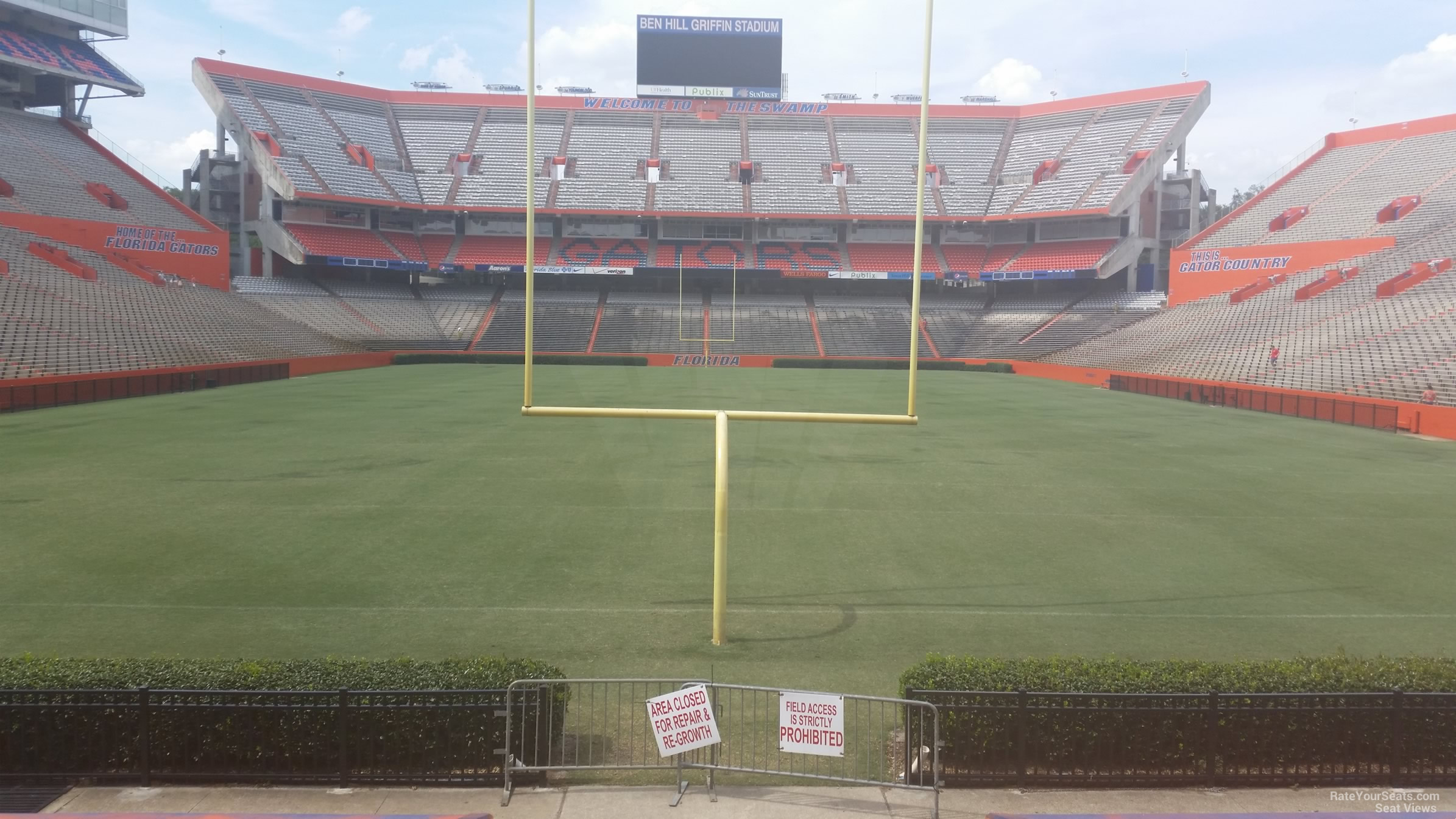section e, row 10 seat view  for football - ben hill griffin stadium