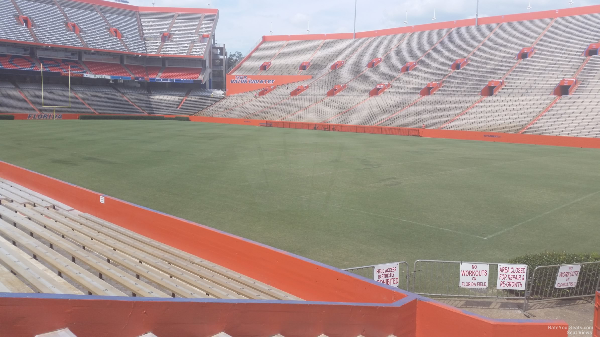 section h, row 10 seat view  - ben hill griffin stadium