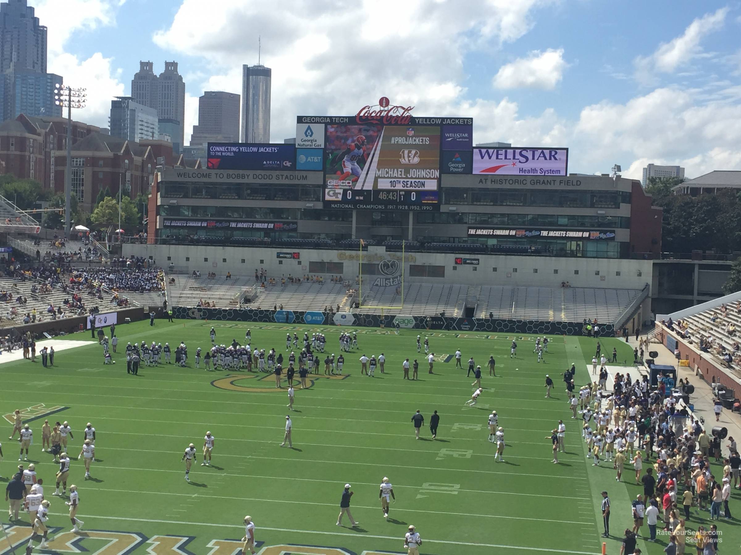 section 115, row 40 seat view  for football - bobby dodd stadium