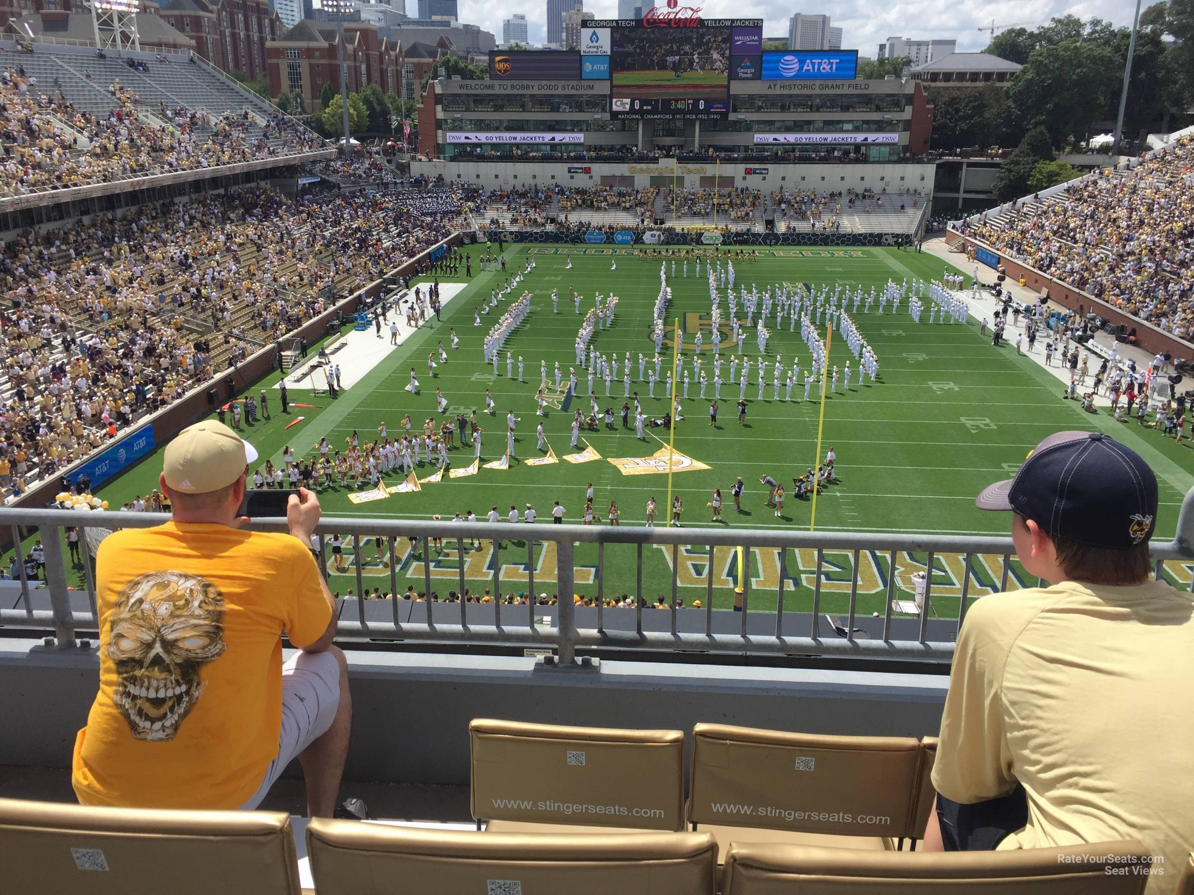 section 215, row 3 seat view  for football - bobby dodd stadium