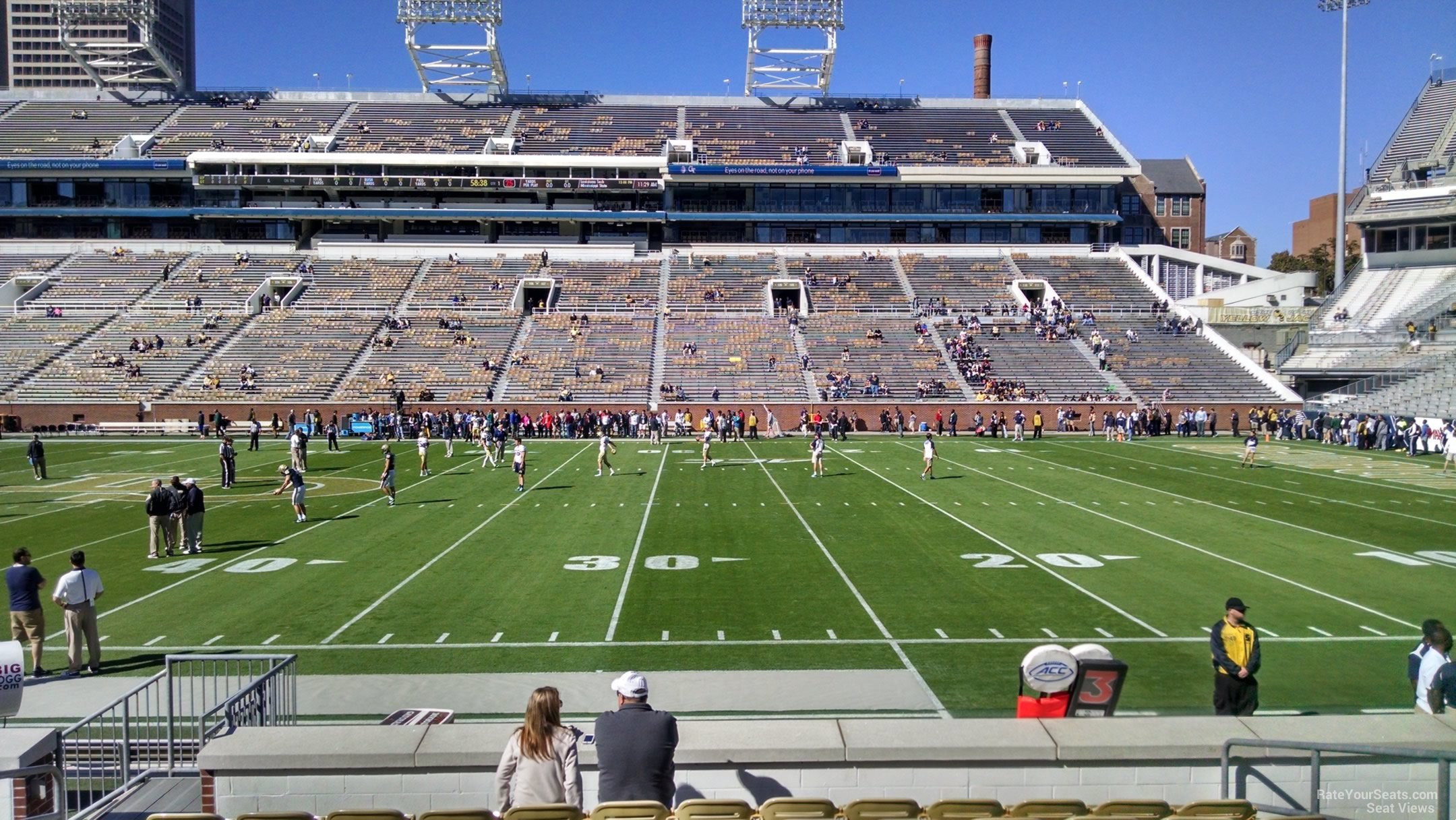 club 1, row 10 seat view  - bobby dodd stadium