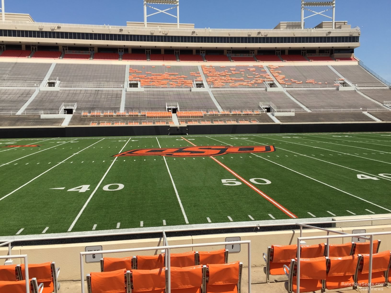 section 105, row 10 seat view  - boone pickens stadium