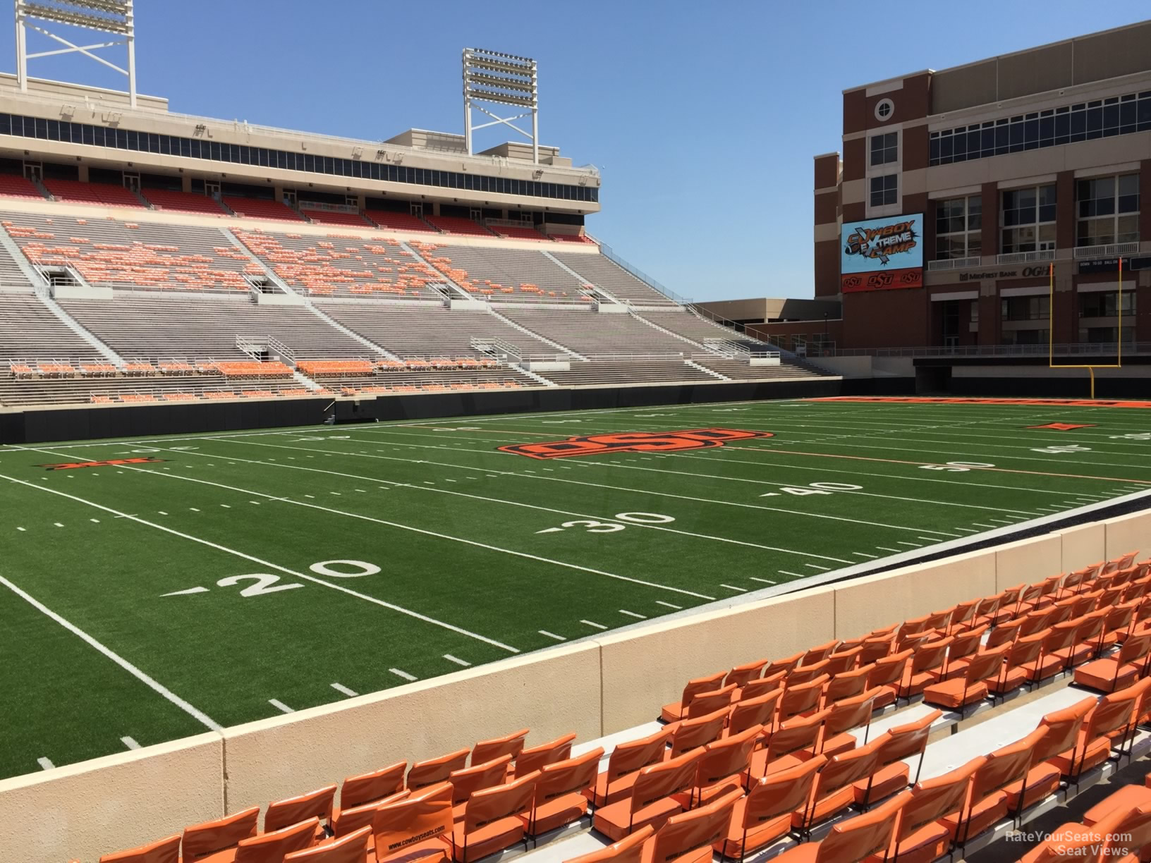 section 7, row 10 seat view  for football - boone pickens stadium