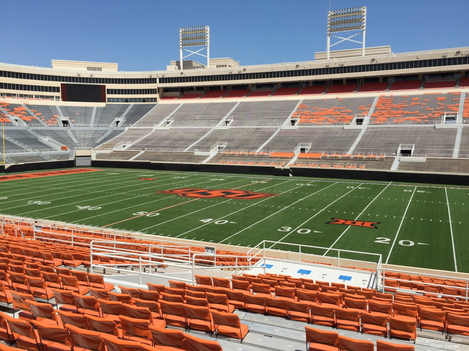 section 104, row 20 seat view  for football - boone pickens stadium