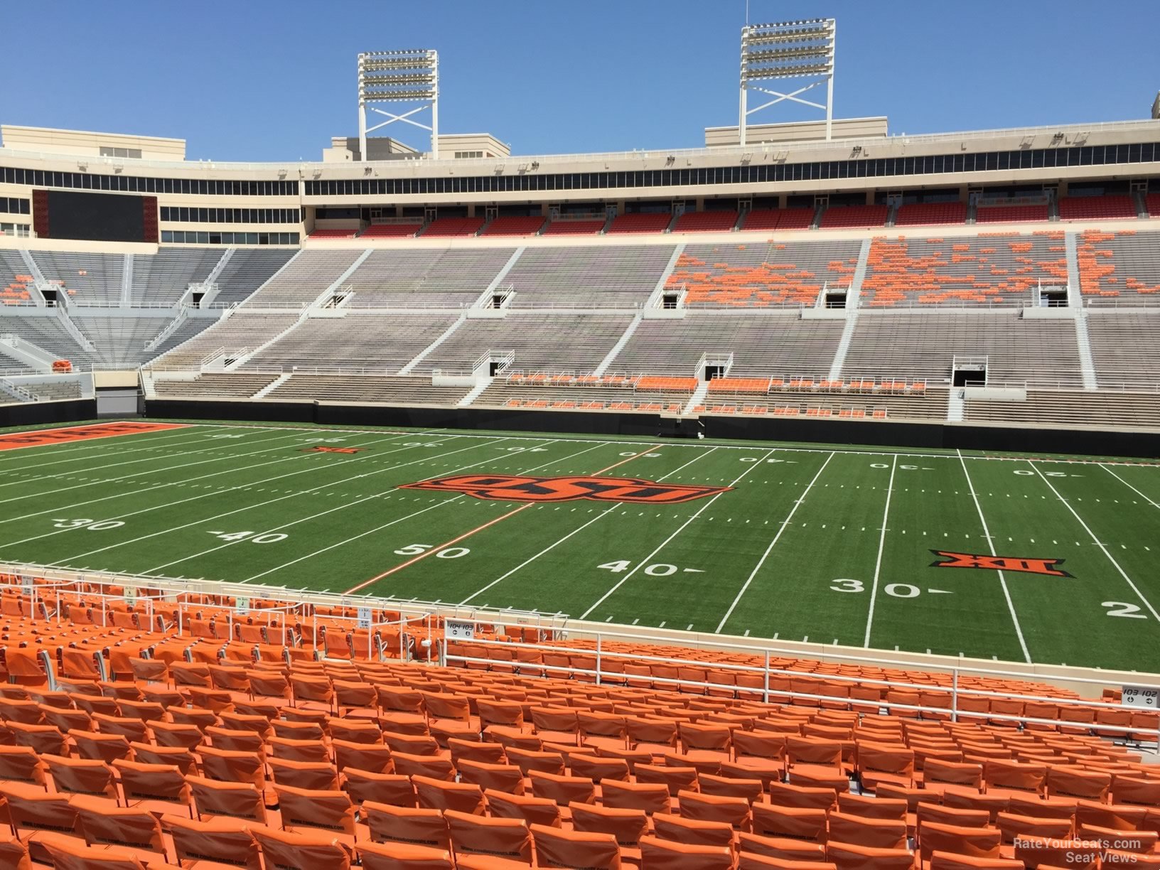 section 105, row 20 seat view  for football - boone pickens stadium