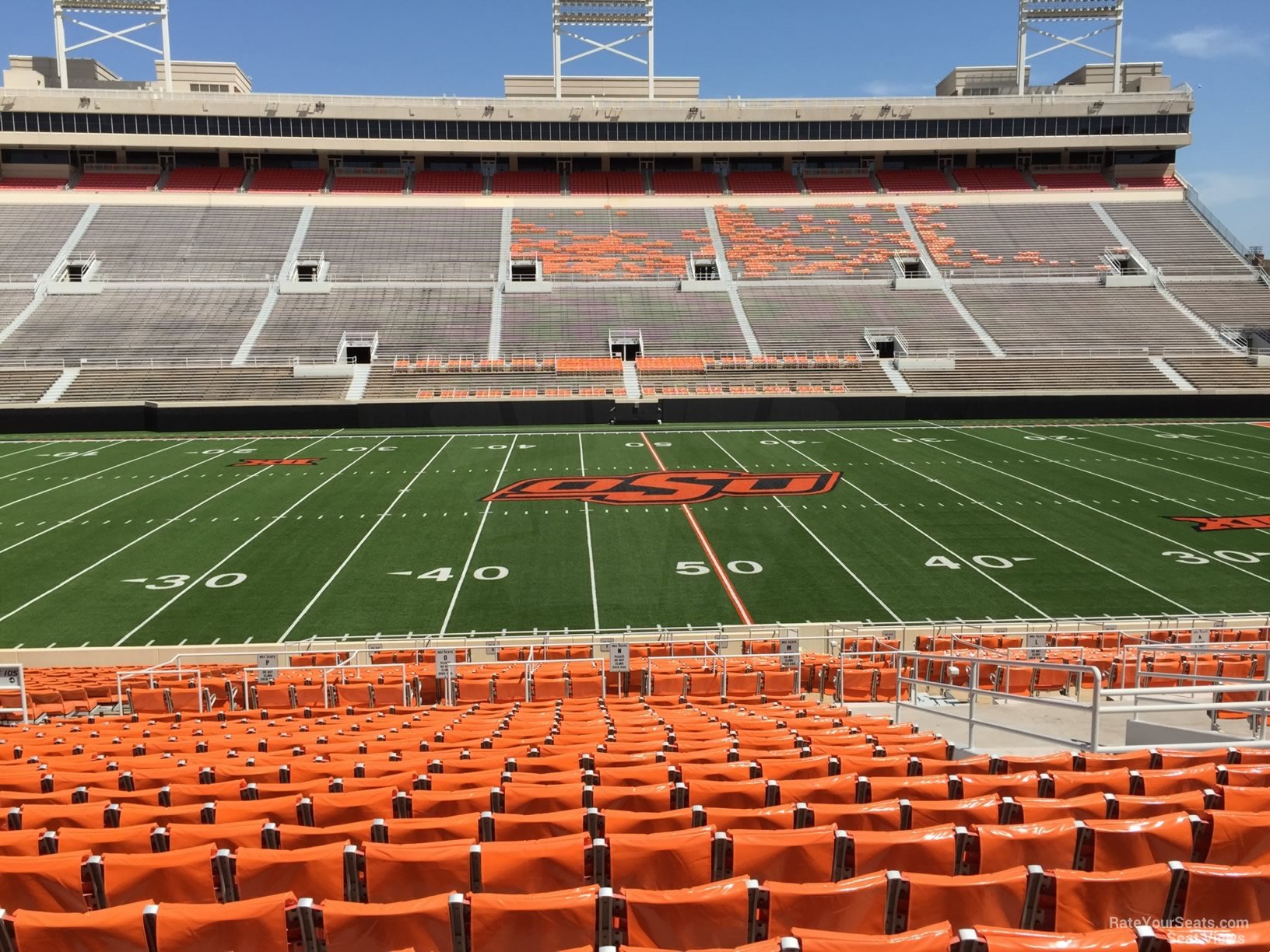 section 107, row 20 seat view  for football - boone pickens stadium