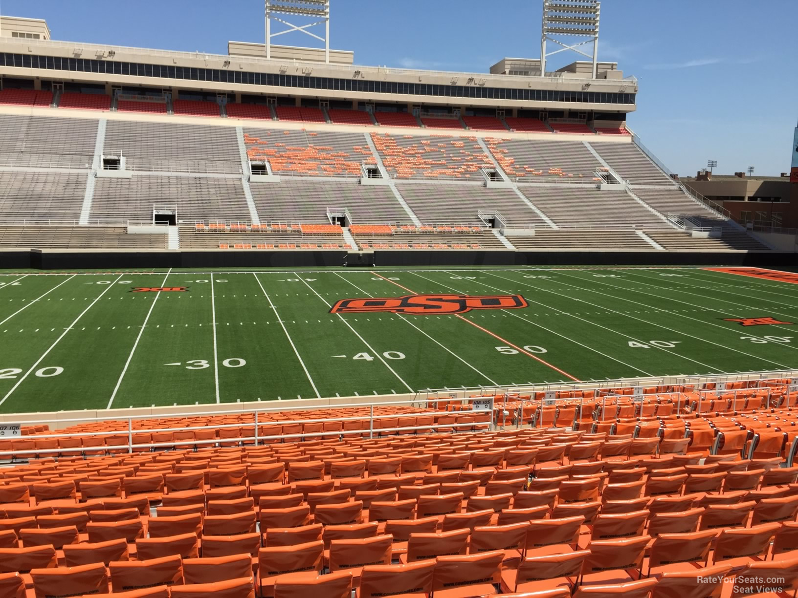 section 207, row 20 seat view  - boone pickens stadium