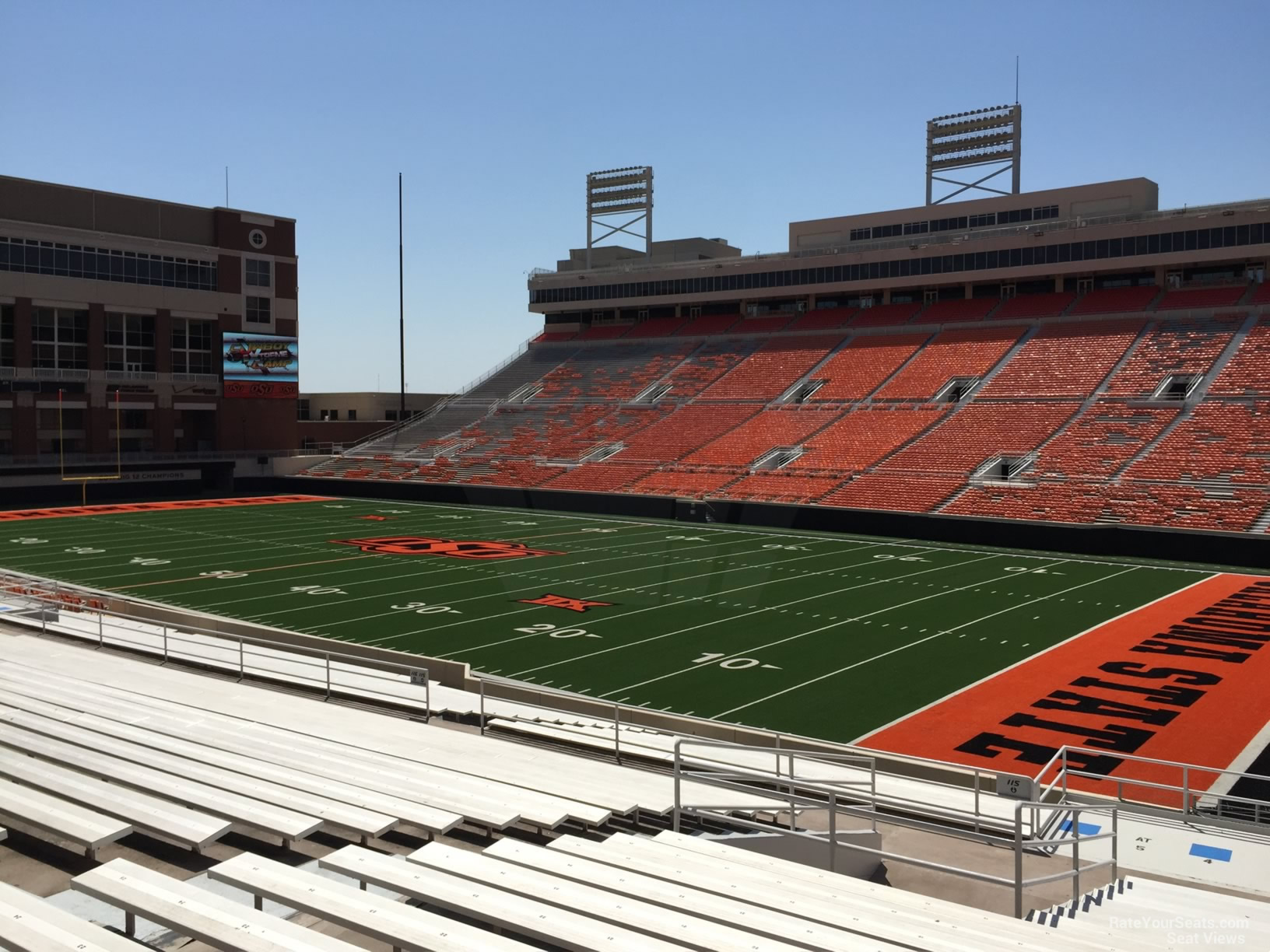 section 130, row 20 seat view  for football - boone pickens stadium