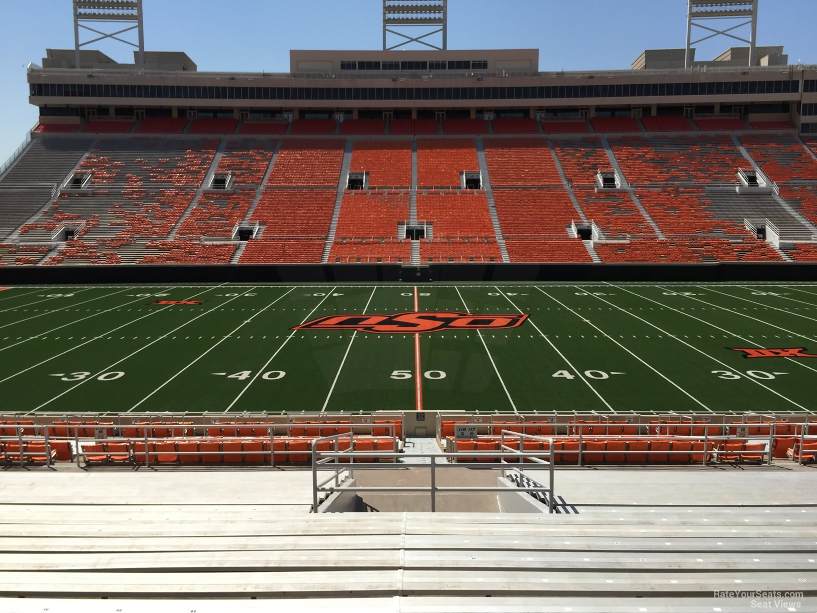 section 135, row 20 seat view  for football - boone pickens stadium
