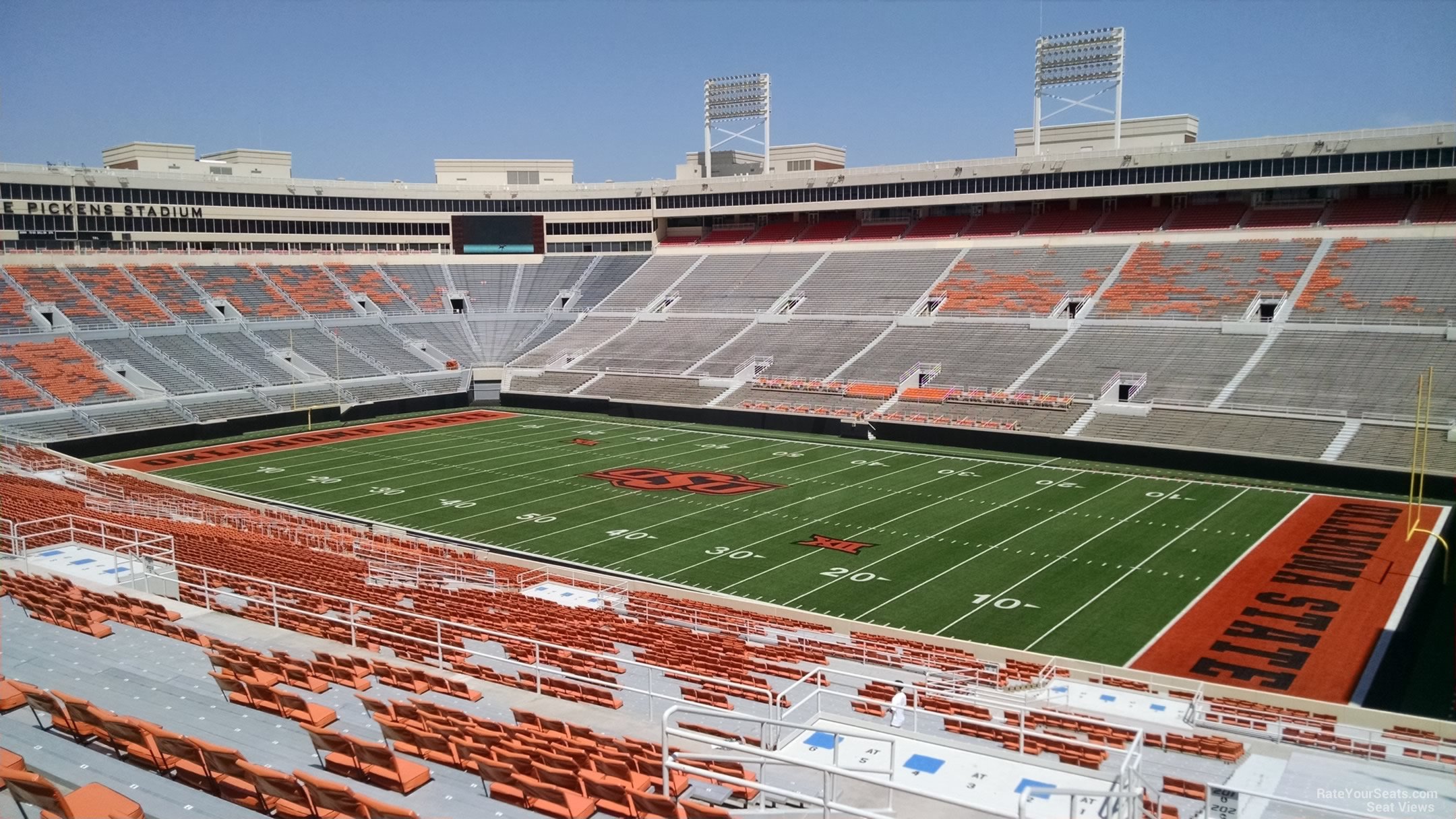 section 201, row 19 seat view  for football - boone pickens stadium