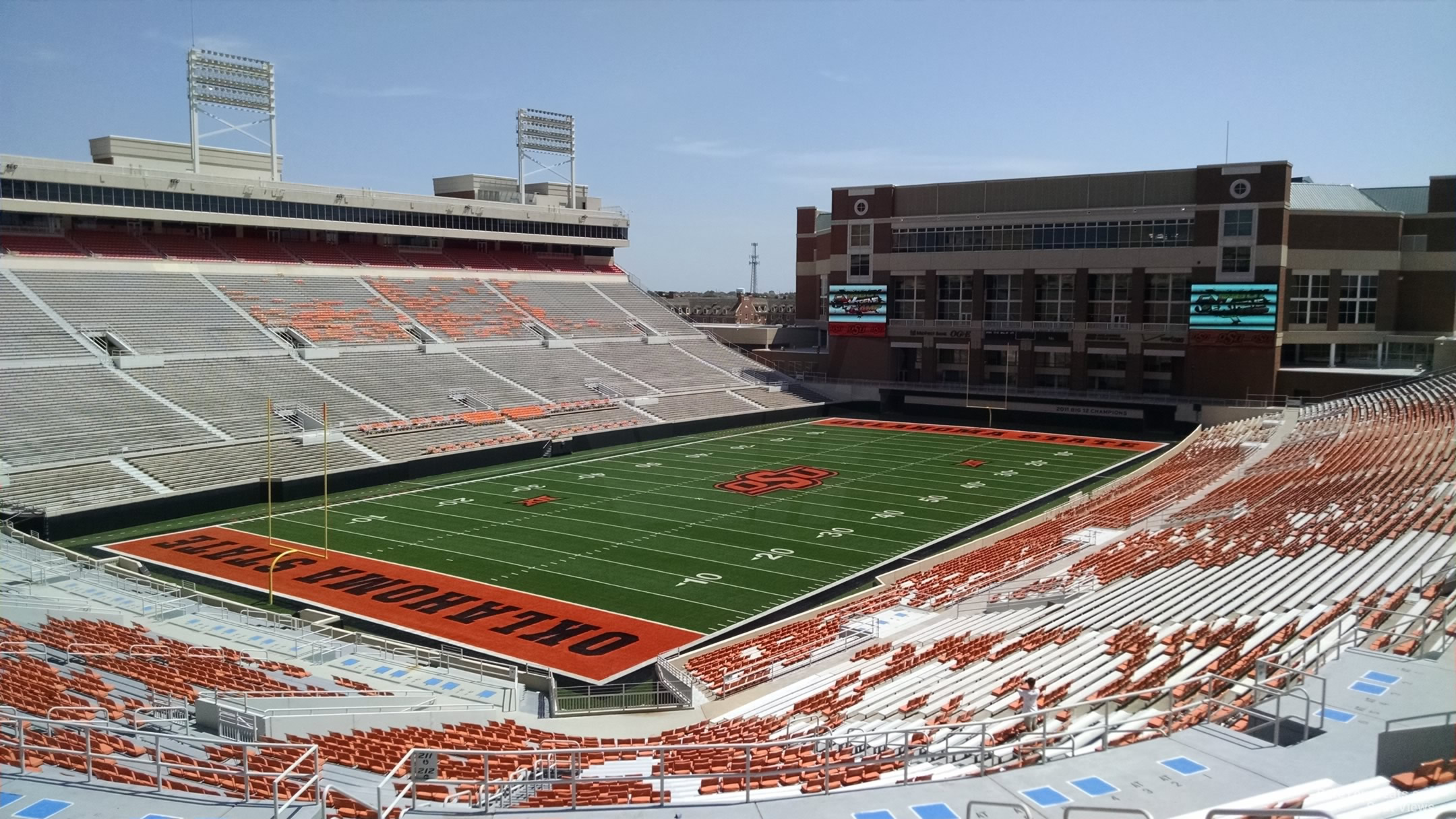 section 215, row 19 seat view  for football - boone pickens stadium