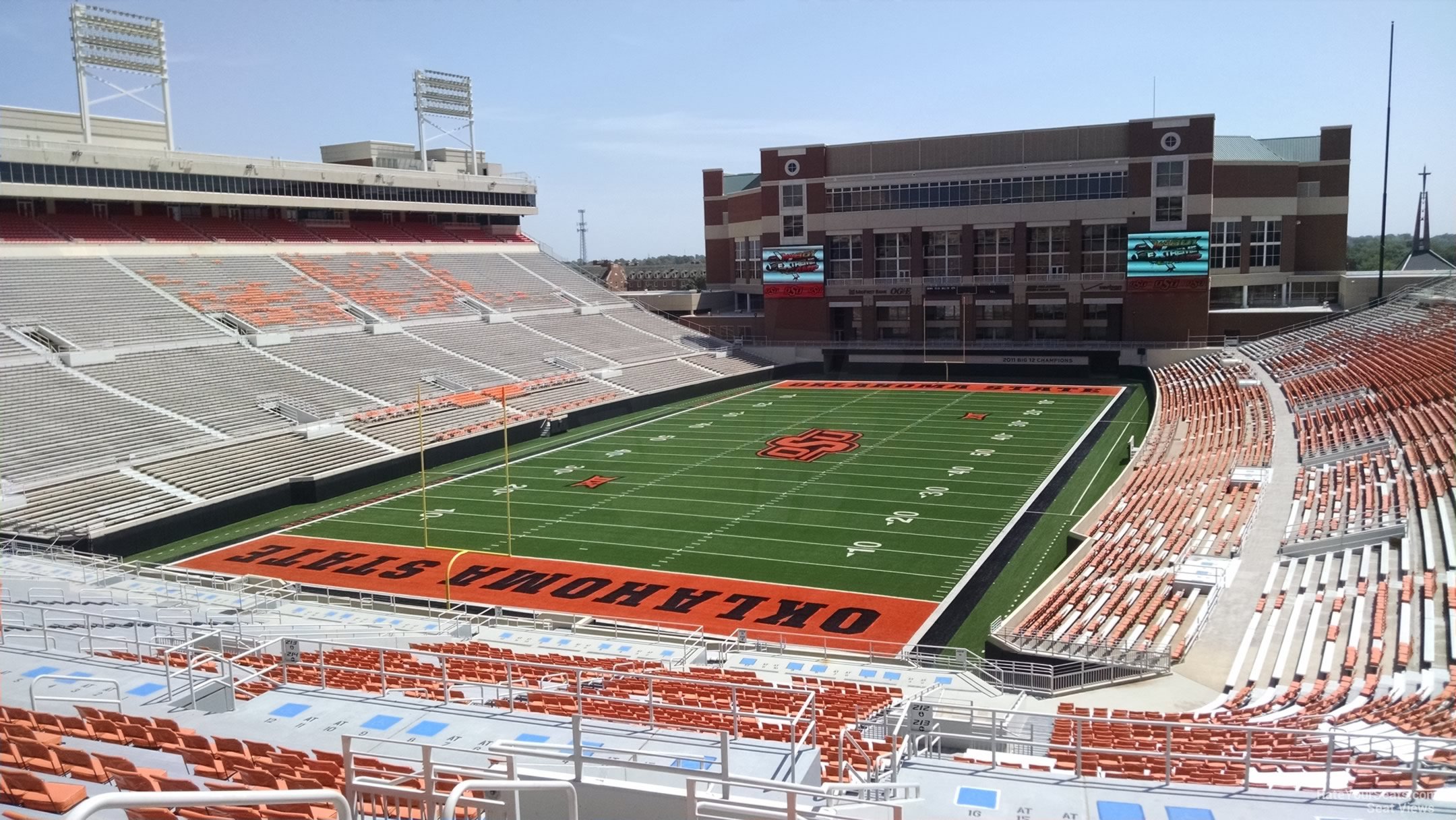 section 217, row 19 seat view  for football - boone pickens stadium
