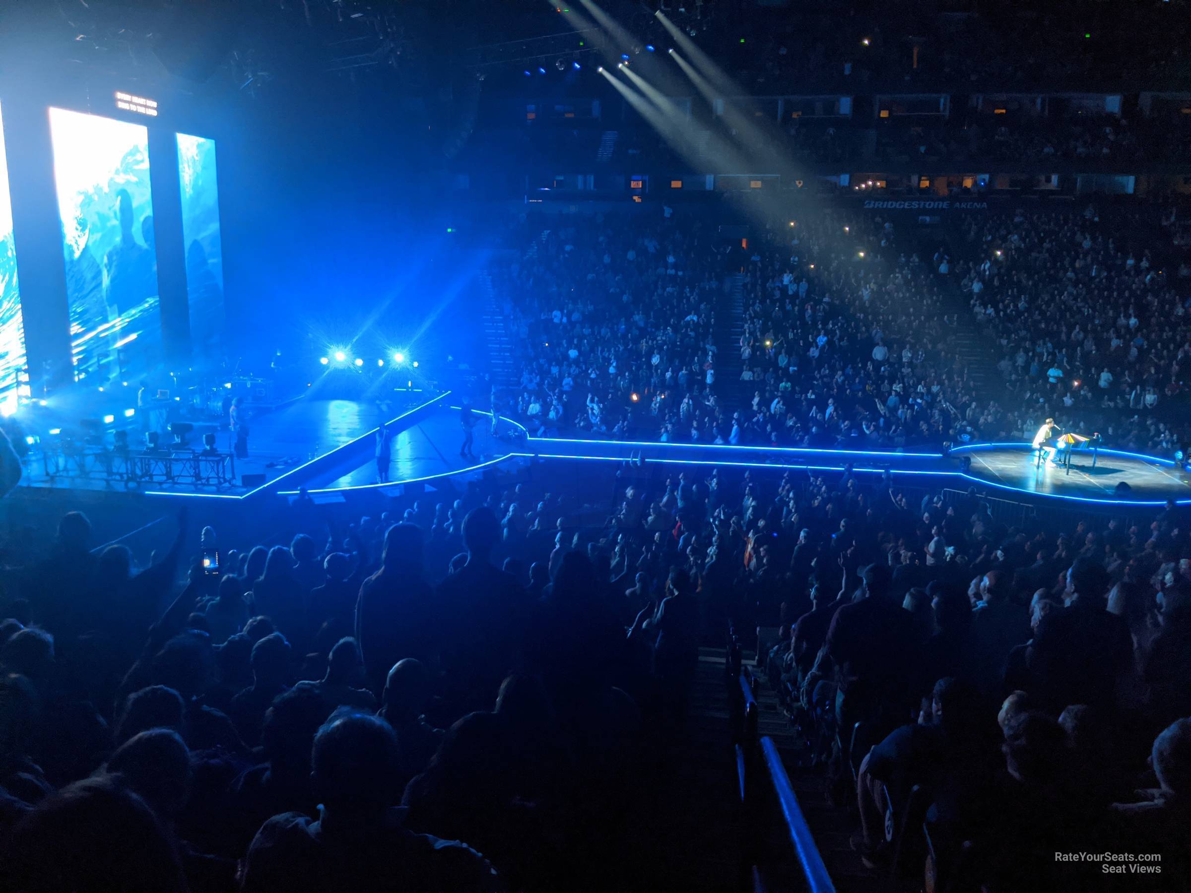 section 114, row f seat view  for concert - bridgestone arena