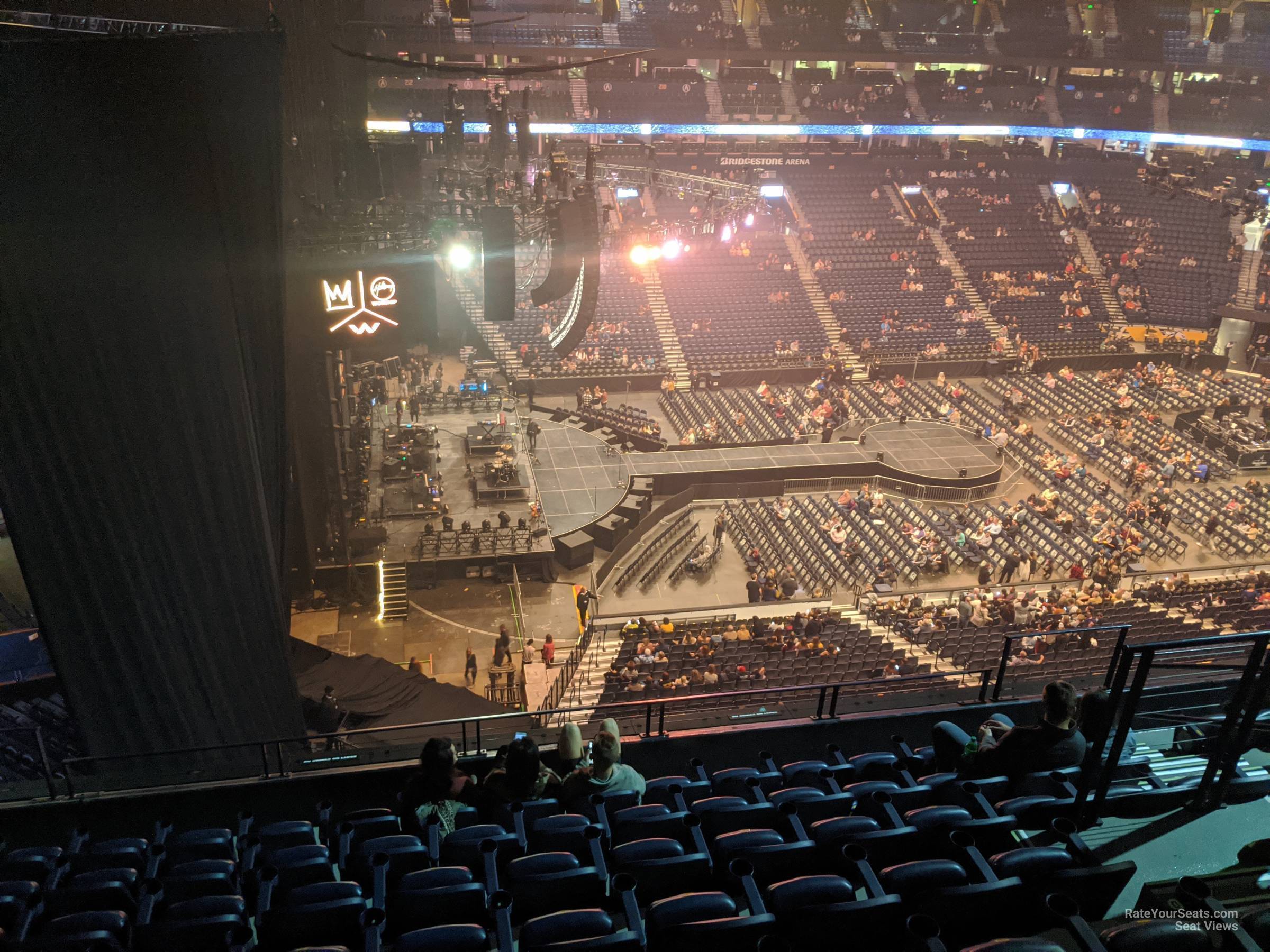 section 323, row h seat view  for concert - bridgestone arena
