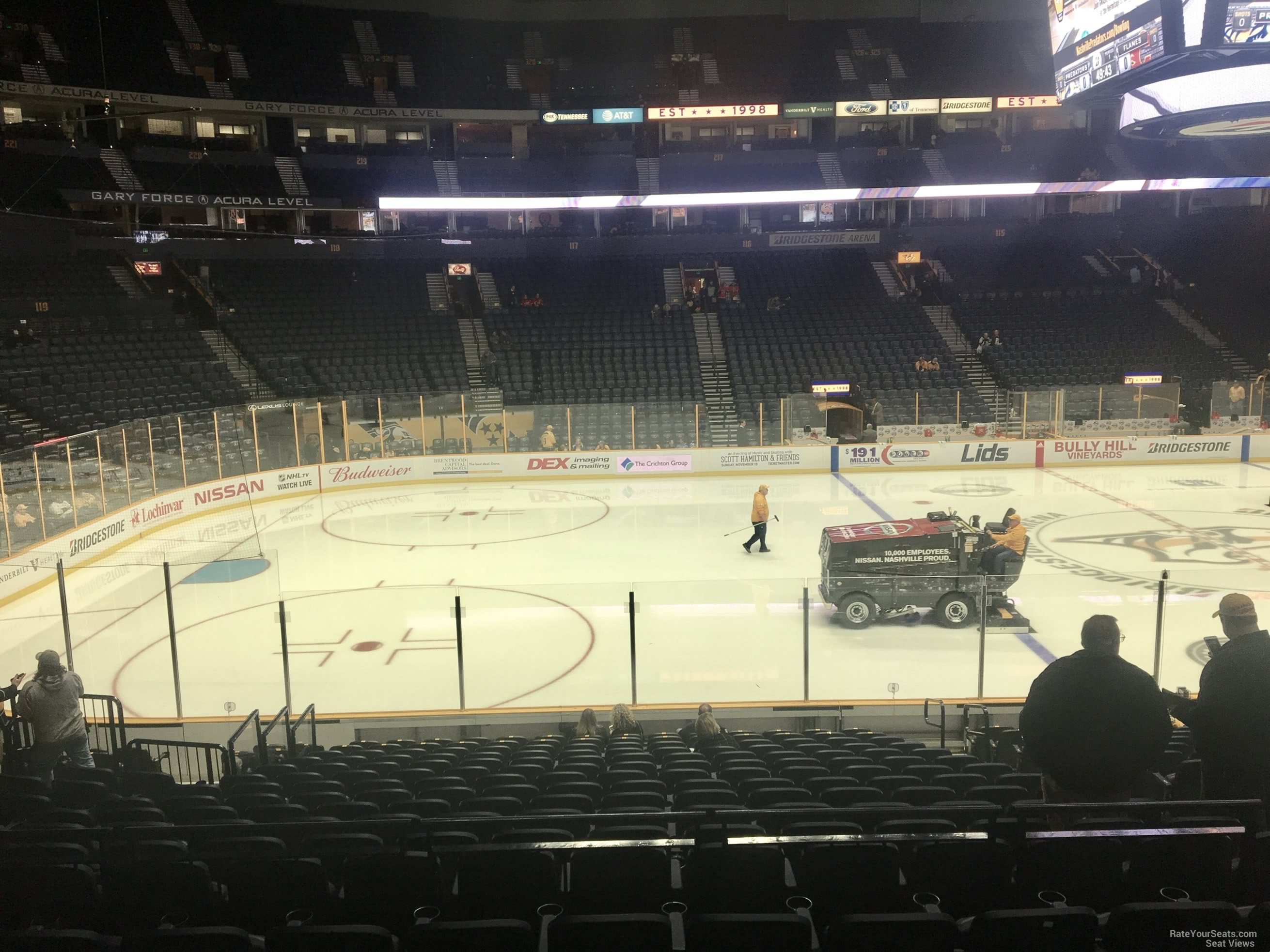 section 104, row f seat view  for hockey - bridgestone arena