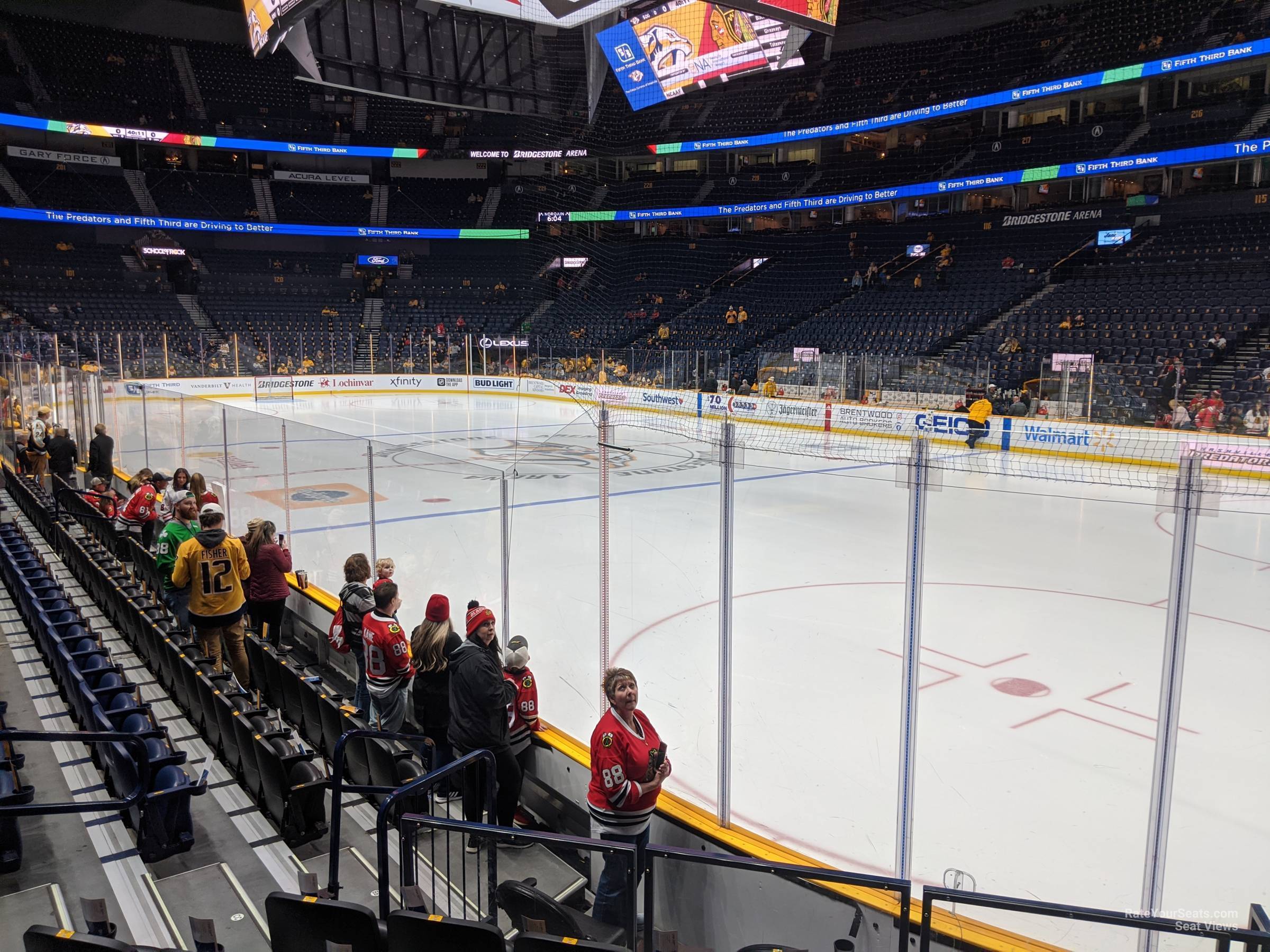 section 108, row hh seat view  for hockey - bridgestone arena