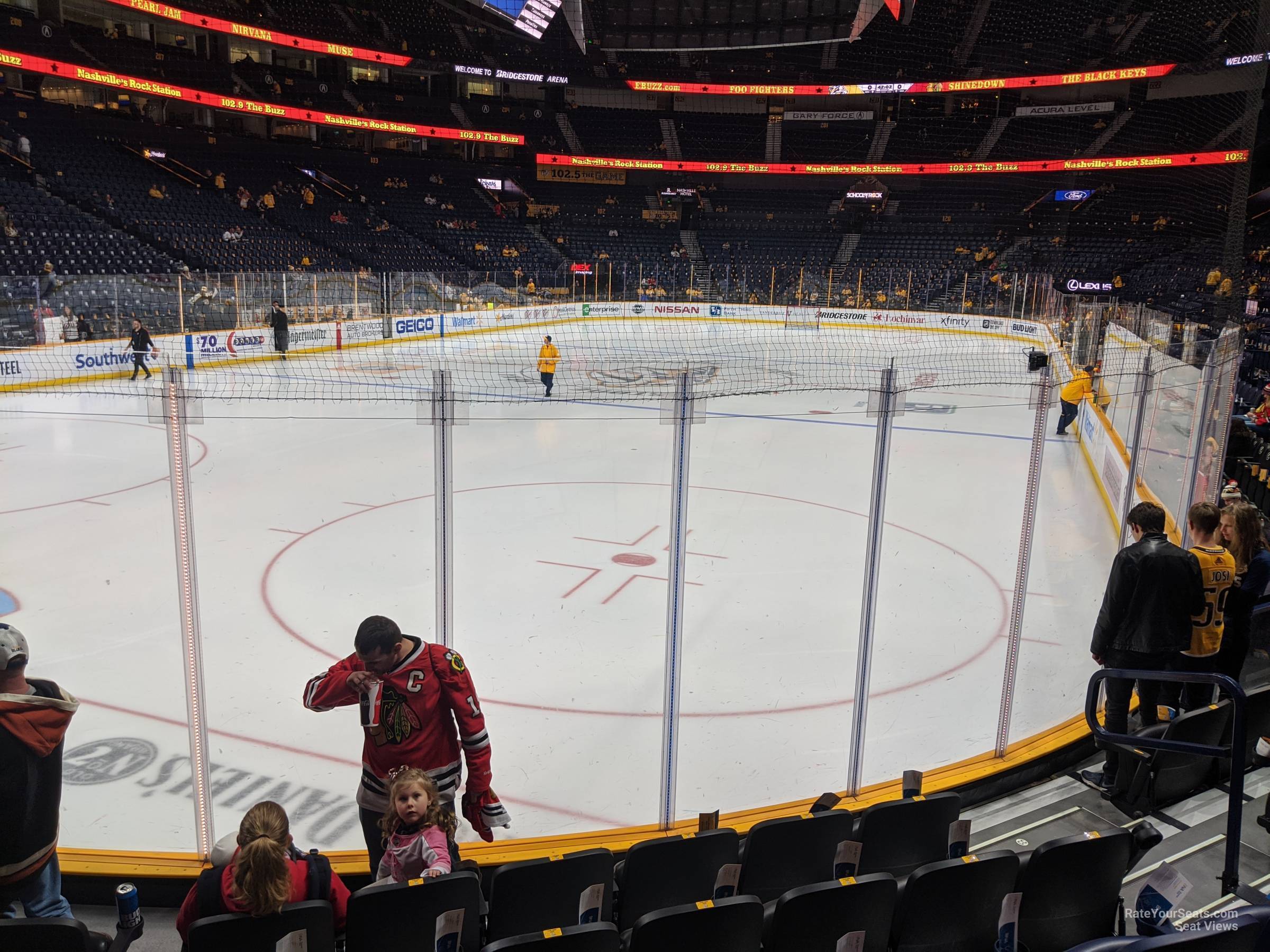 section 112, row hh seat view  for hockey - bridgestone arena