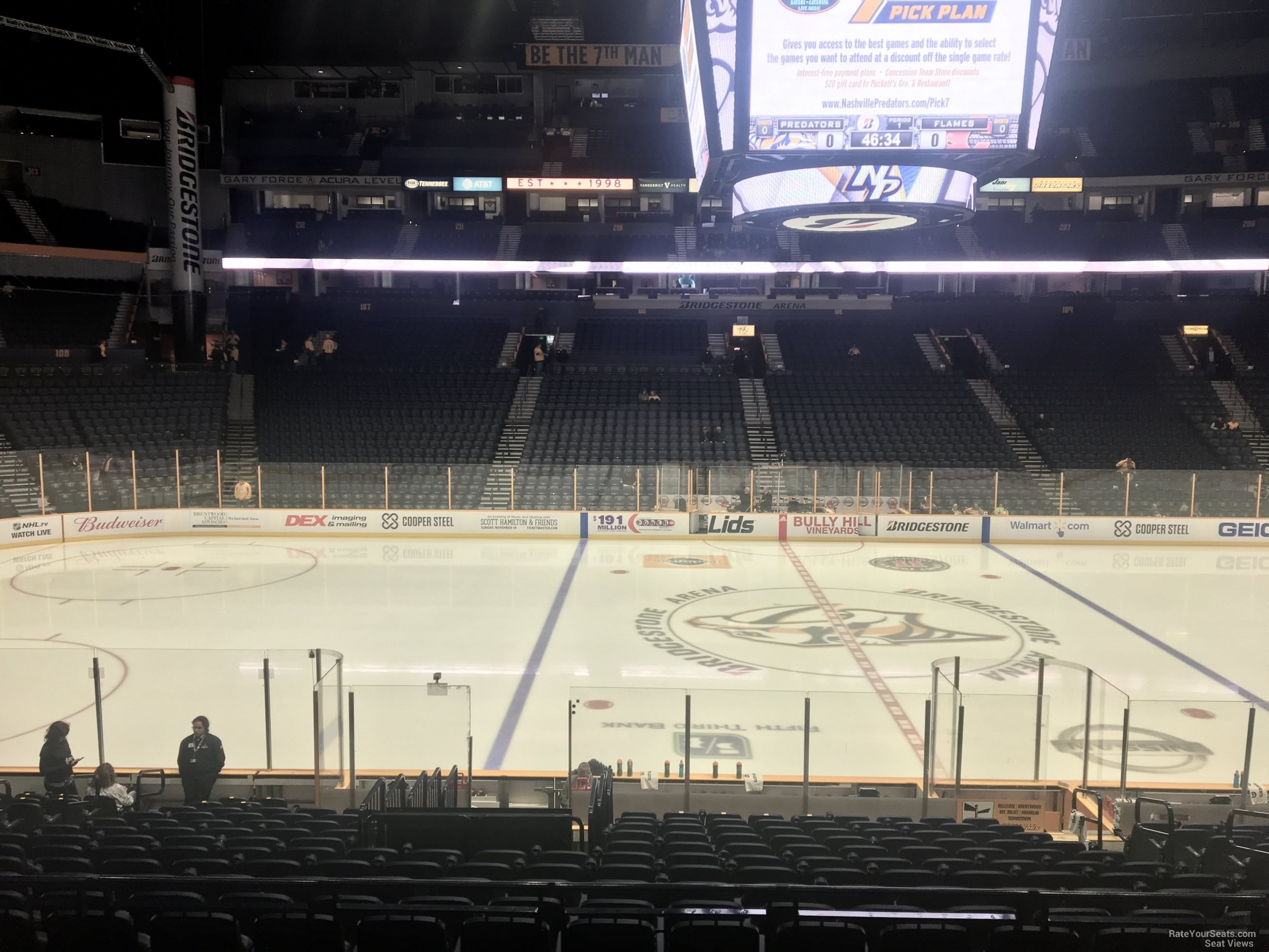 section 115, row f seat view  for hockey - bridgestone arena