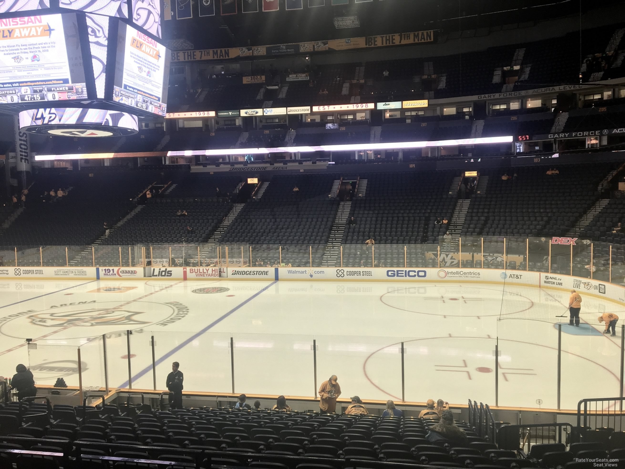 section 117, row f seat view  for hockey - bridgestone arena