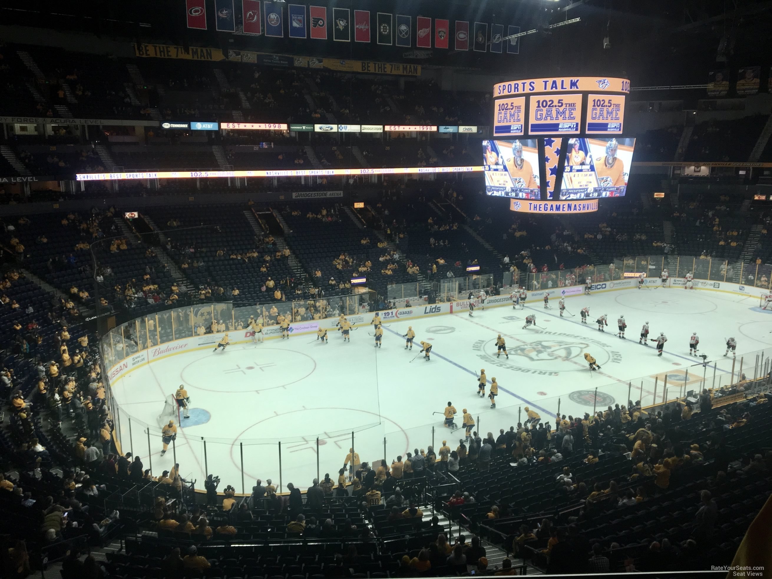 section 206, row e seat view  for hockey - bridgestone arena
