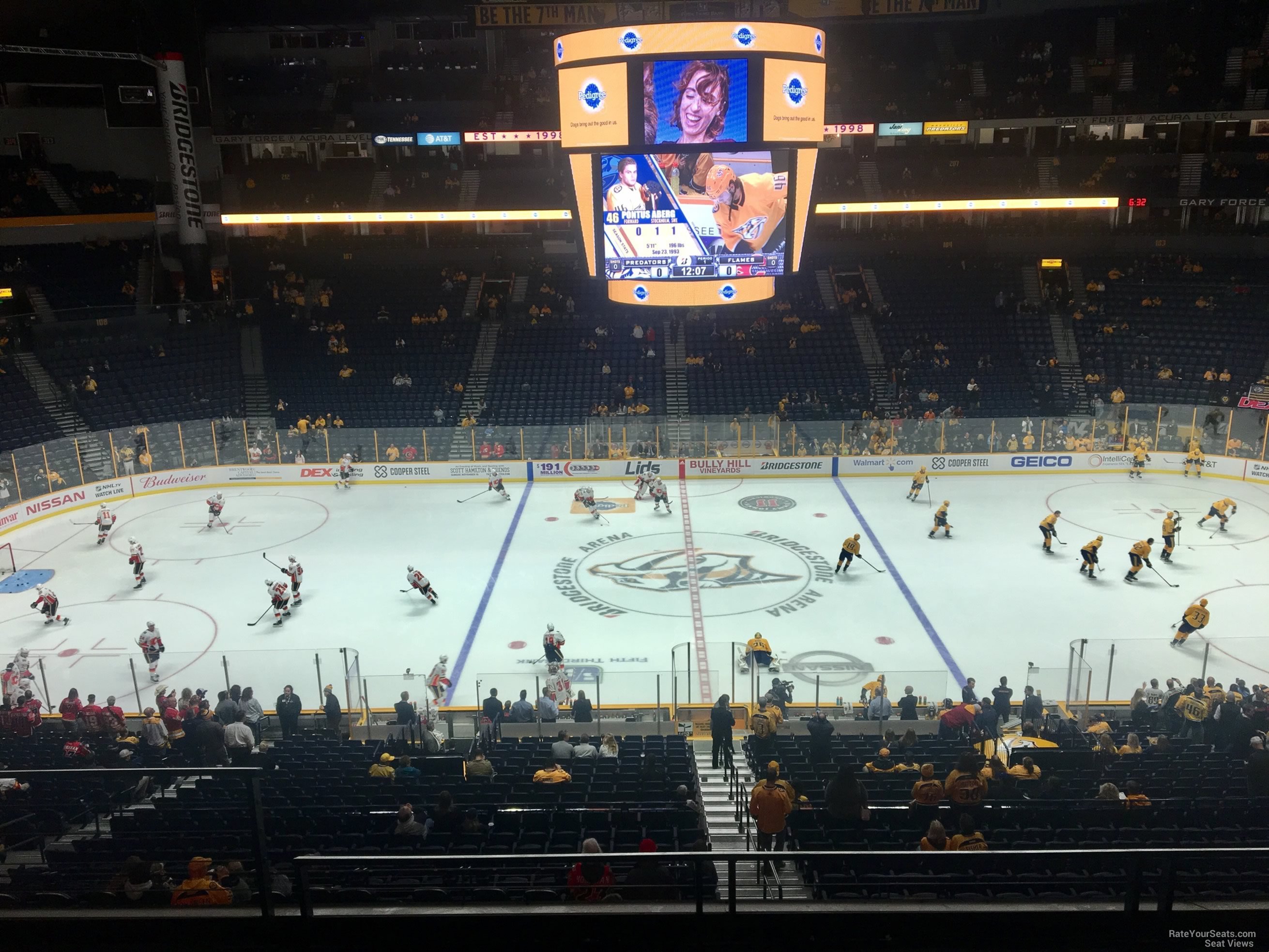 section 215, row e seat view  for hockey - bridgestone arena