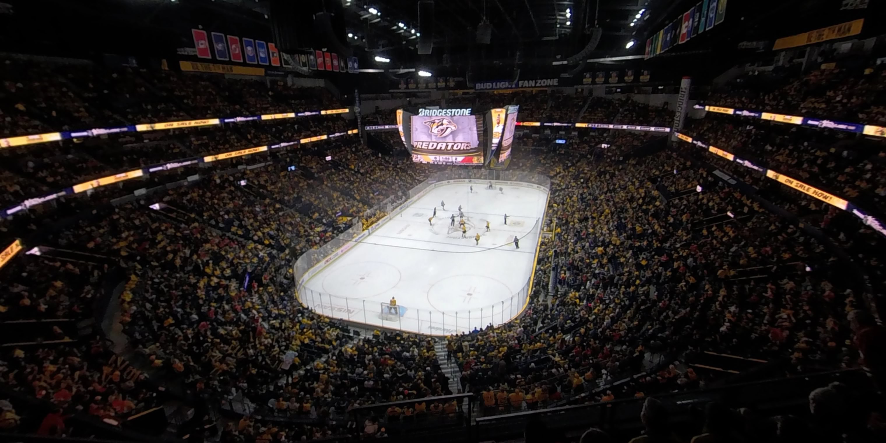 A Nashville Predators Match at the Bridgestone Arena