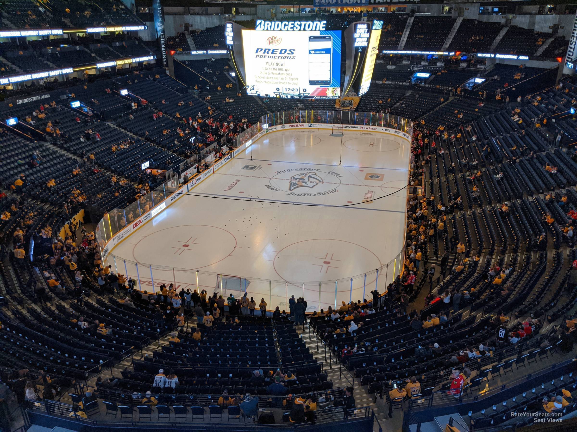 section 302, row b seat view  for hockey - bridgestone arena