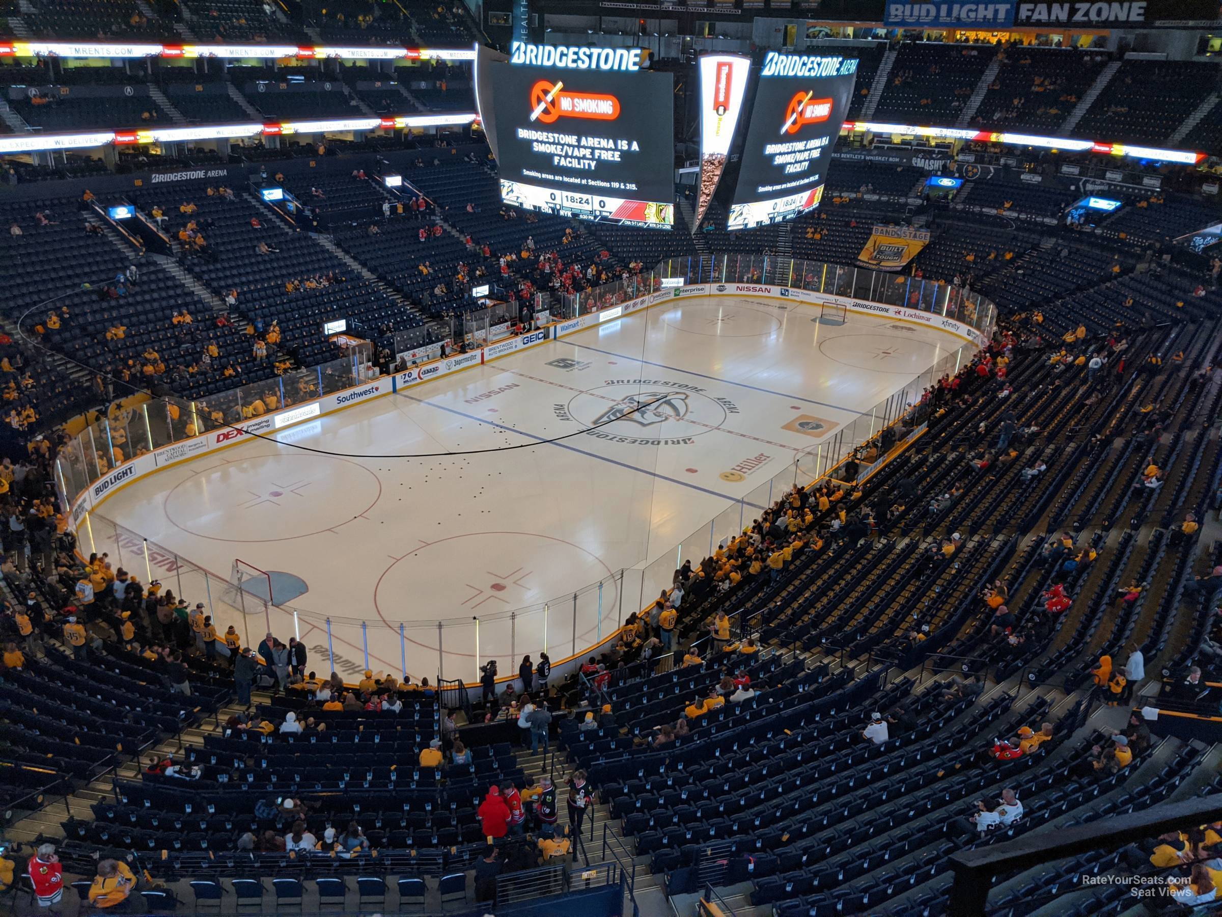 section 304, row b seat view  for hockey - bridgestone arena