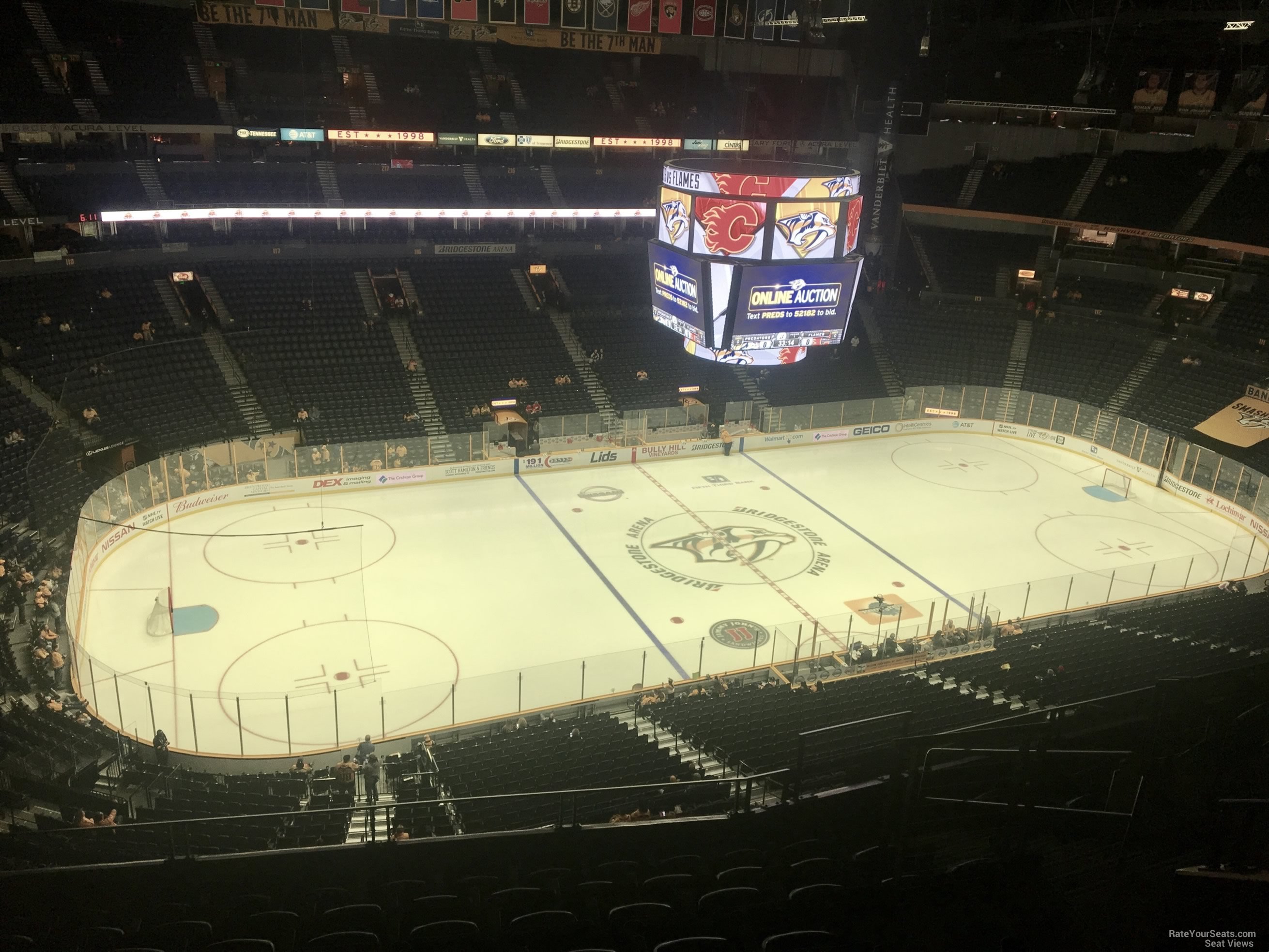 section 307, row j seat view  for hockey - bridgestone arena