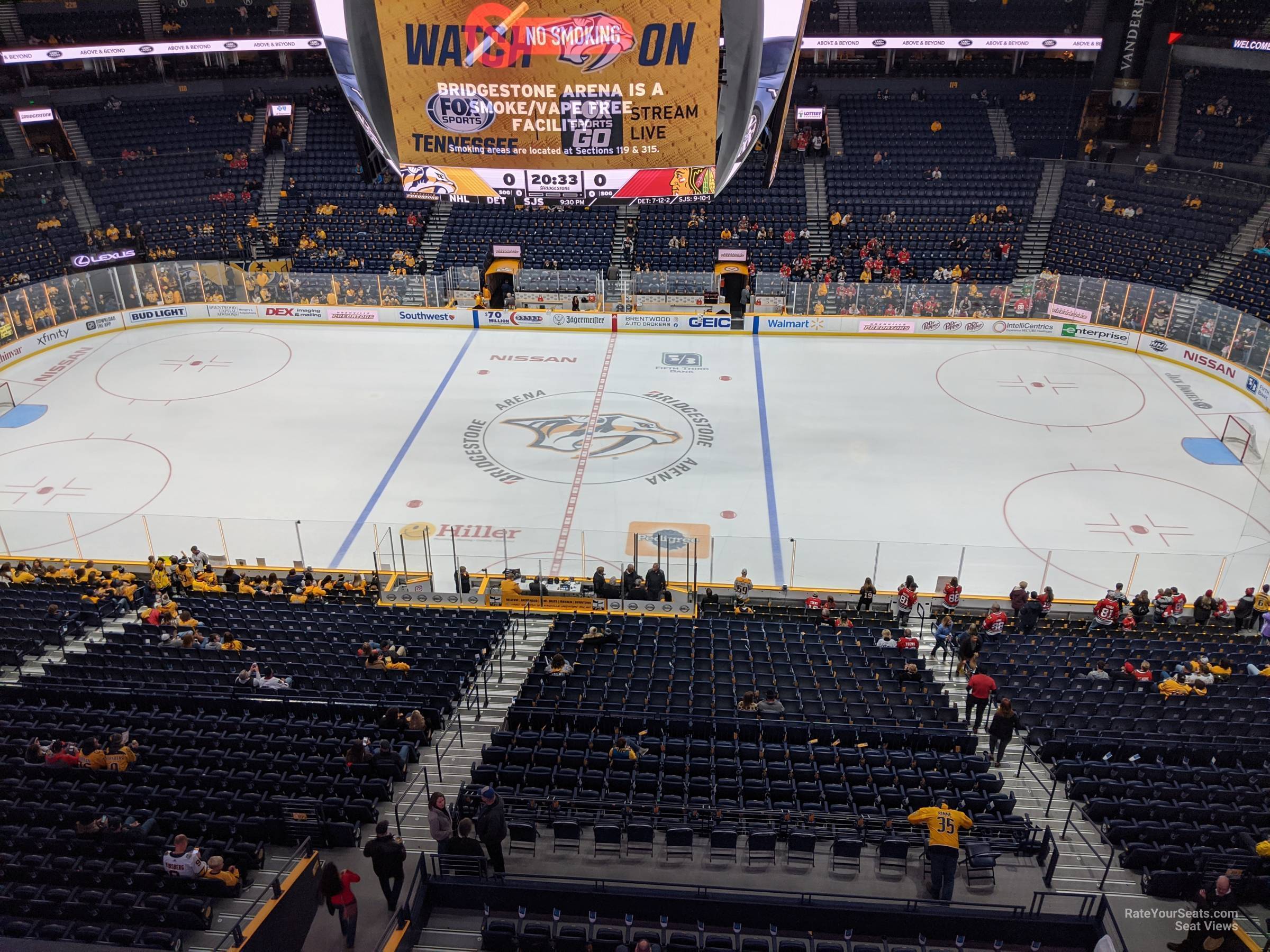 section 310, row b seat view  for hockey - bridgestone arena