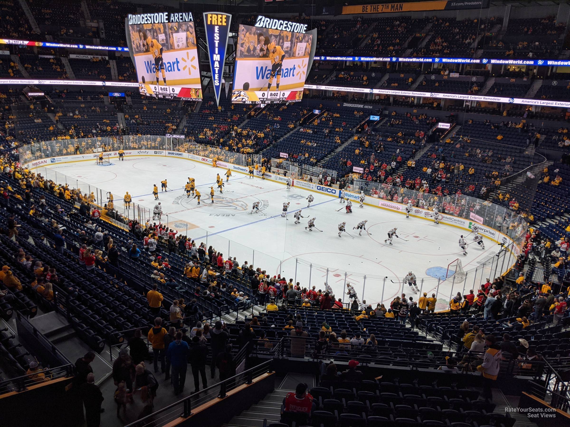section 313, row b seat view  for hockey - bridgestone arena
