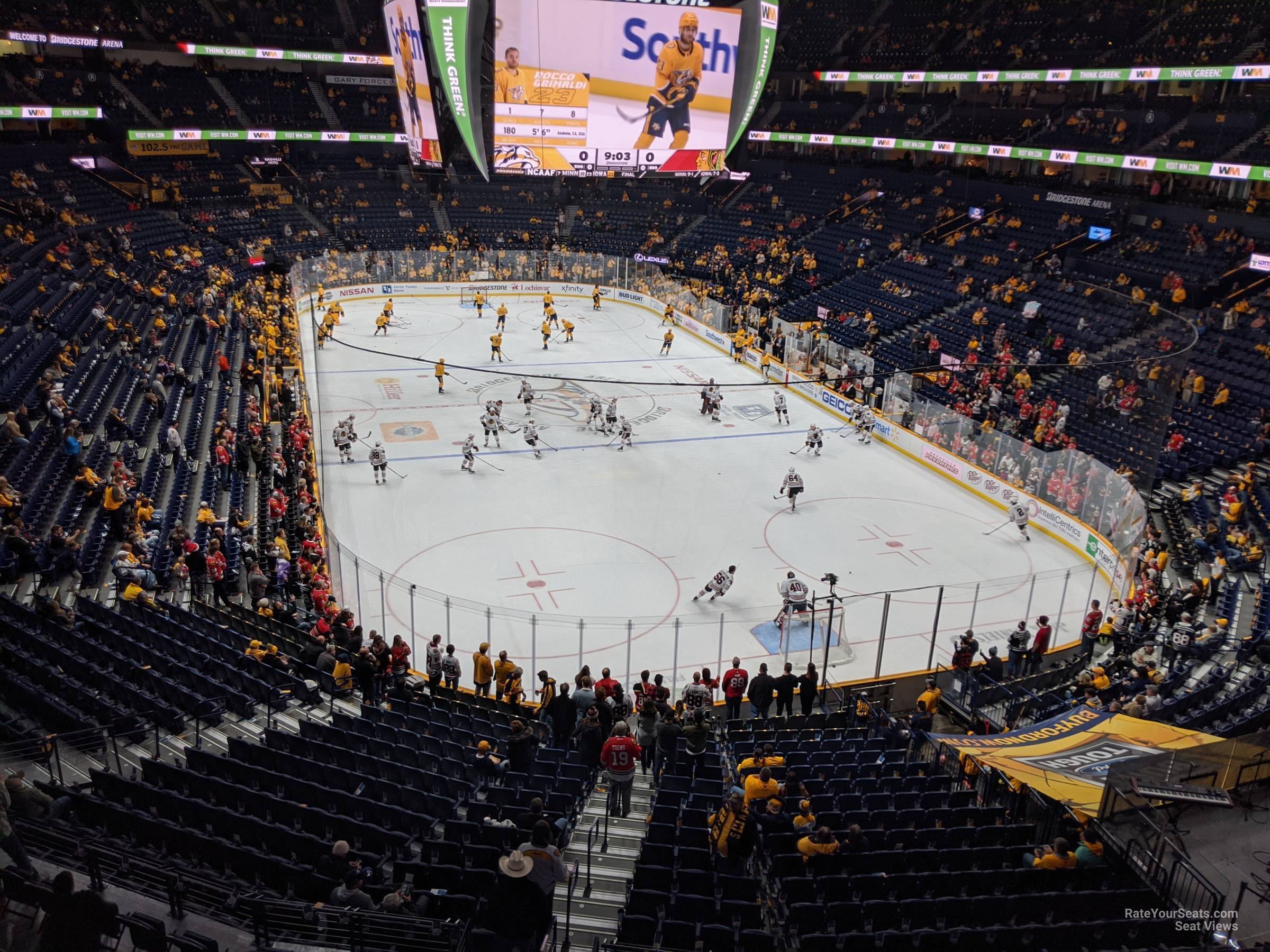 section 316, row b seat view  for hockey - bridgestone arena