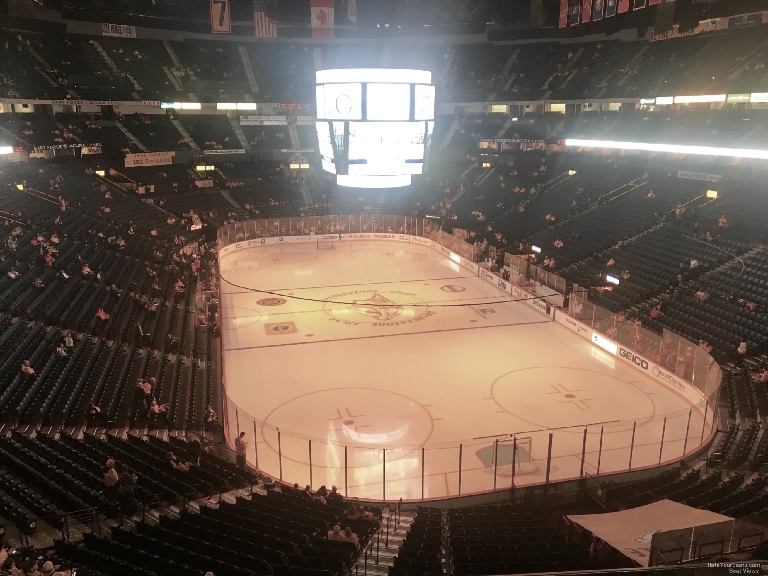 section 316, row j seat view  for hockey - bridgestone arena