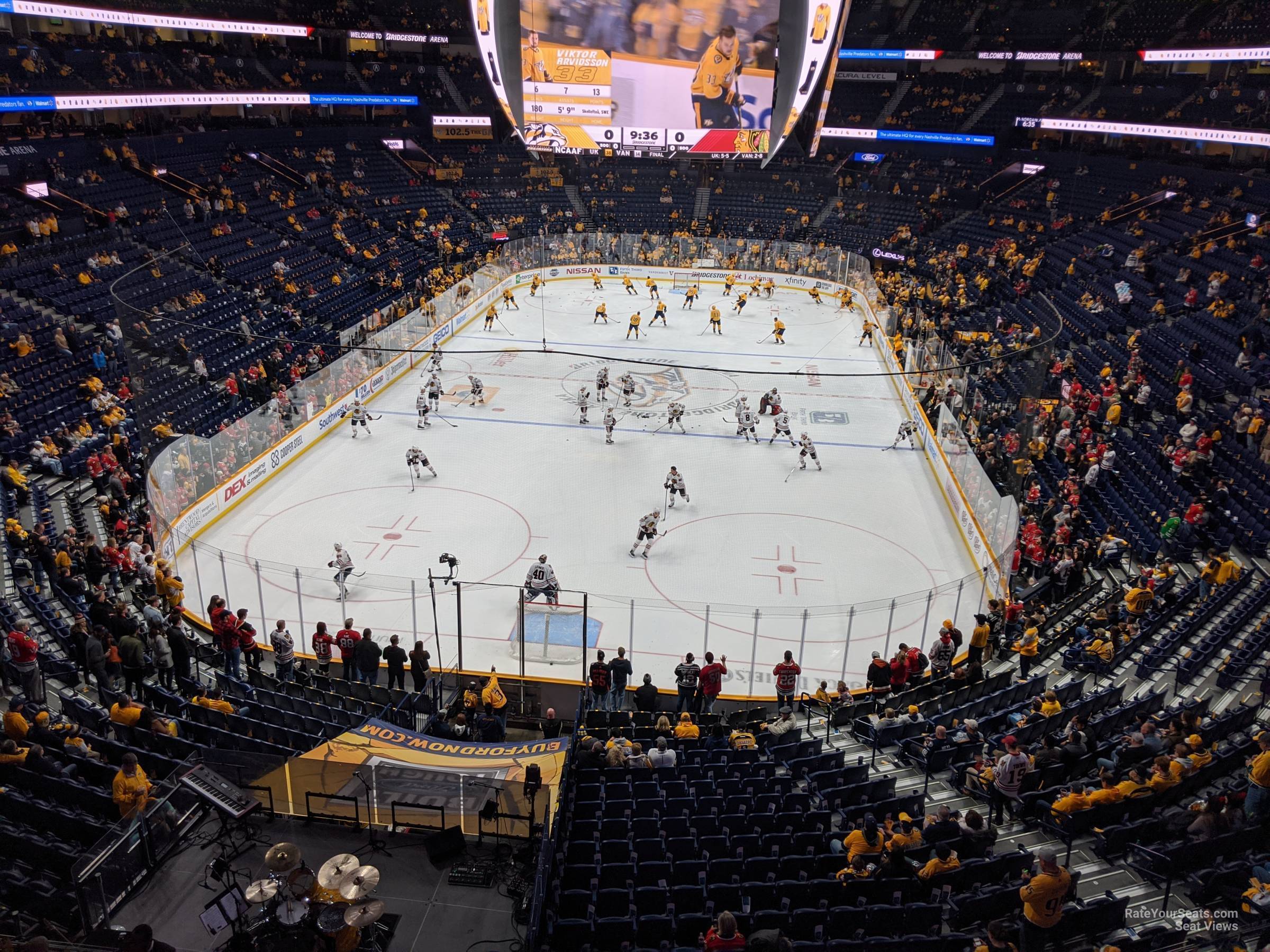 section 318, row b seat view  for hockey - bridgestone arena