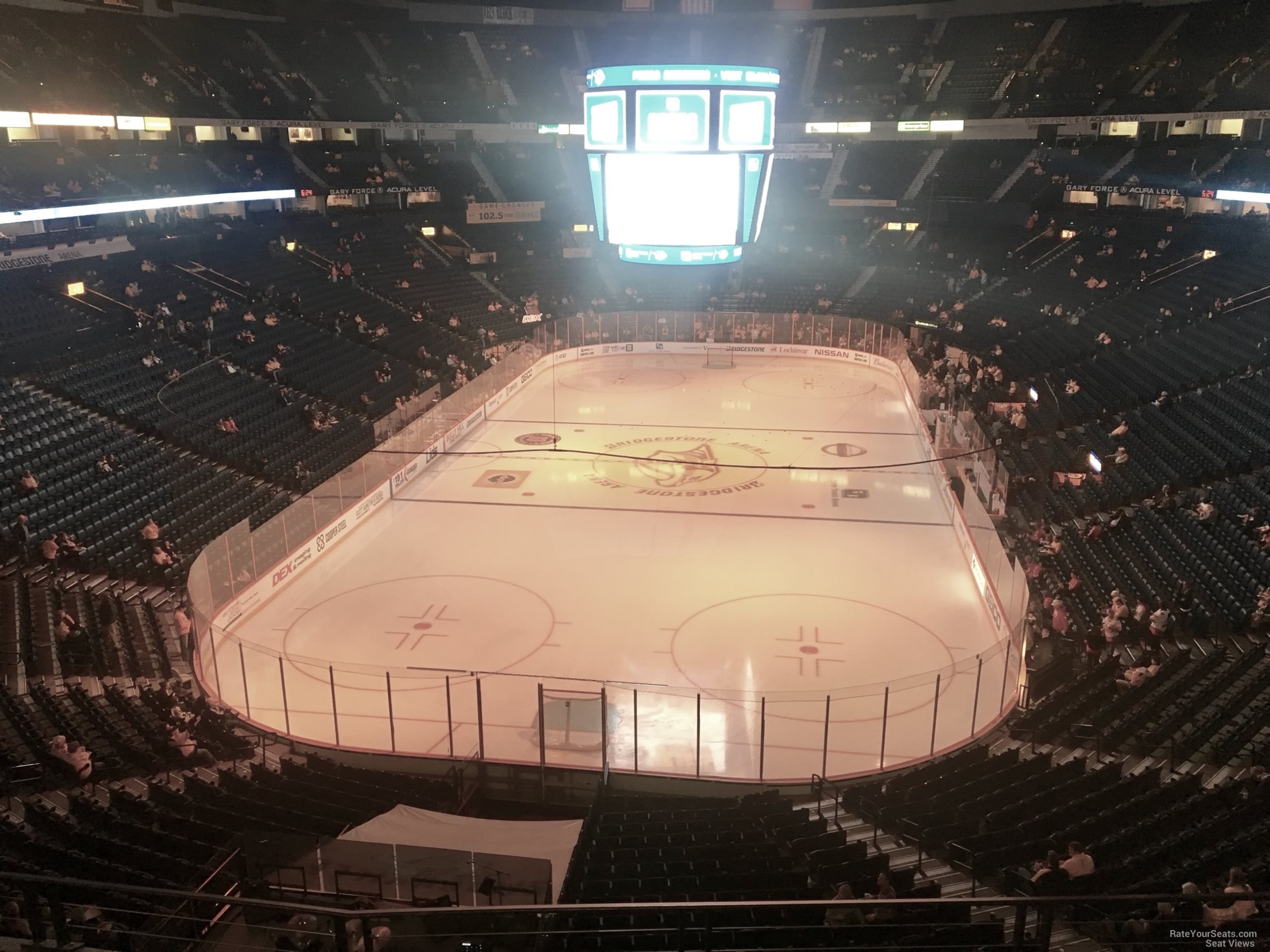 section 318, row j seat view  for hockey - bridgestone arena