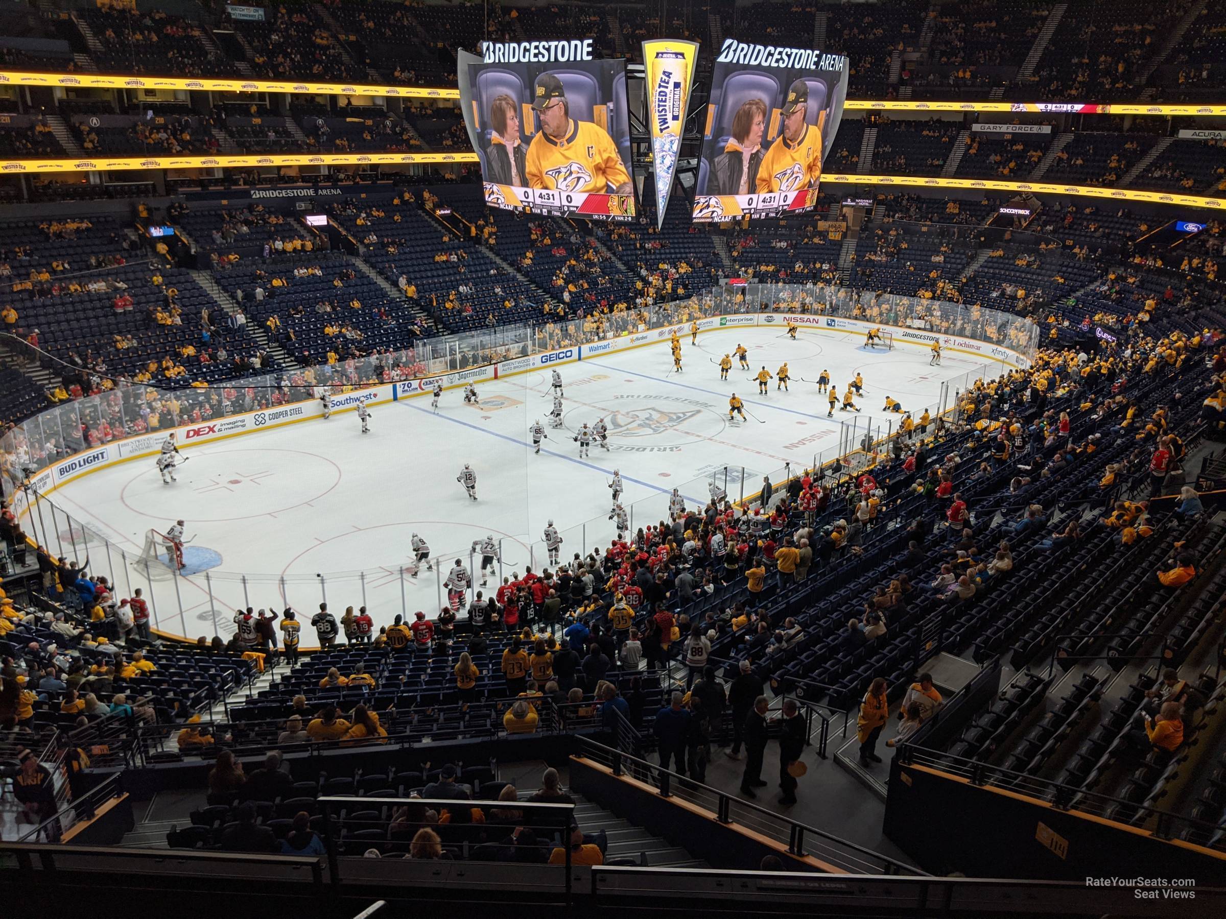 section 322, row e seat view  for hockey - bridgestone arena
