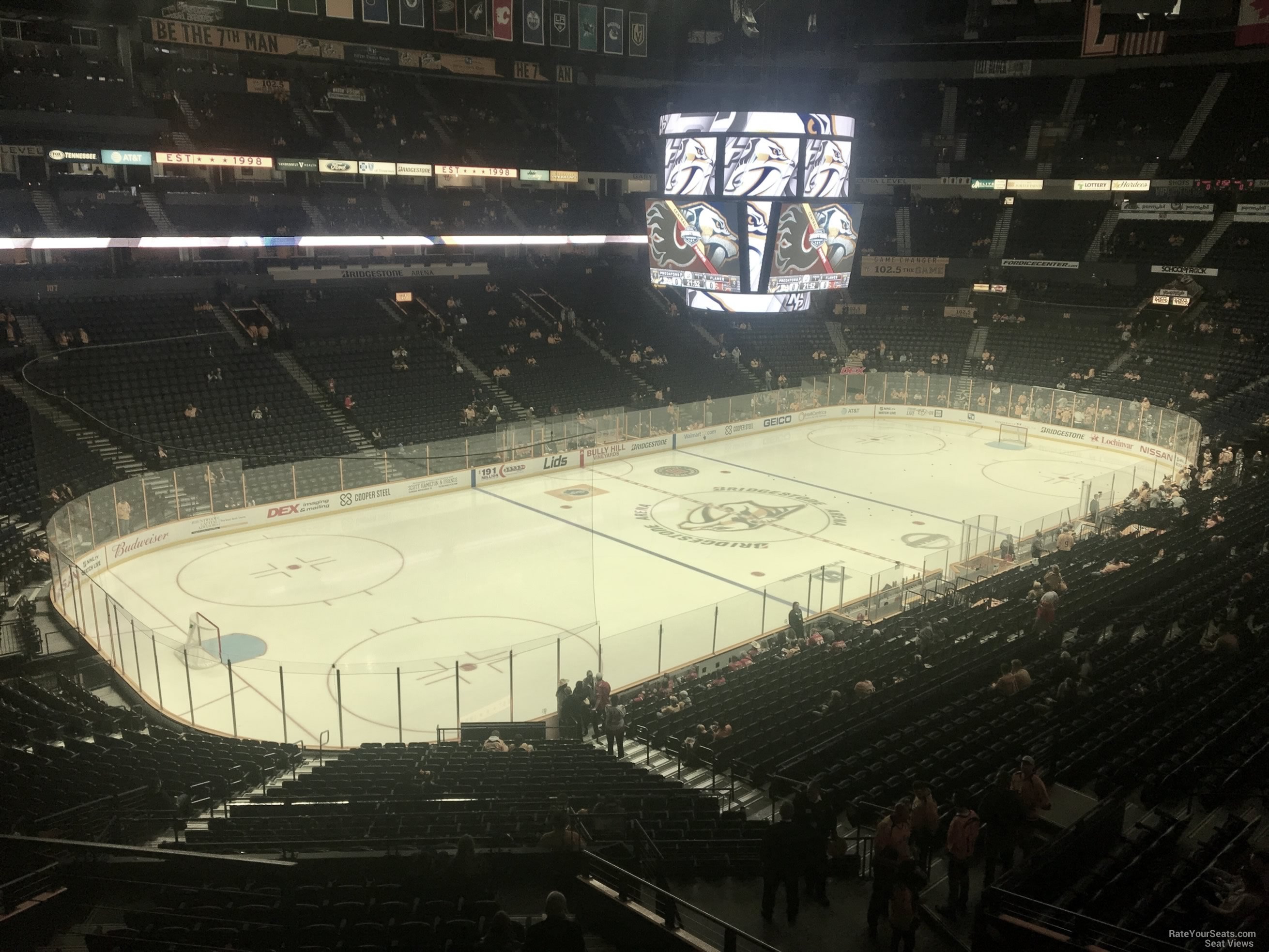 section 322, row f seat view  for hockey - bridgestone arena