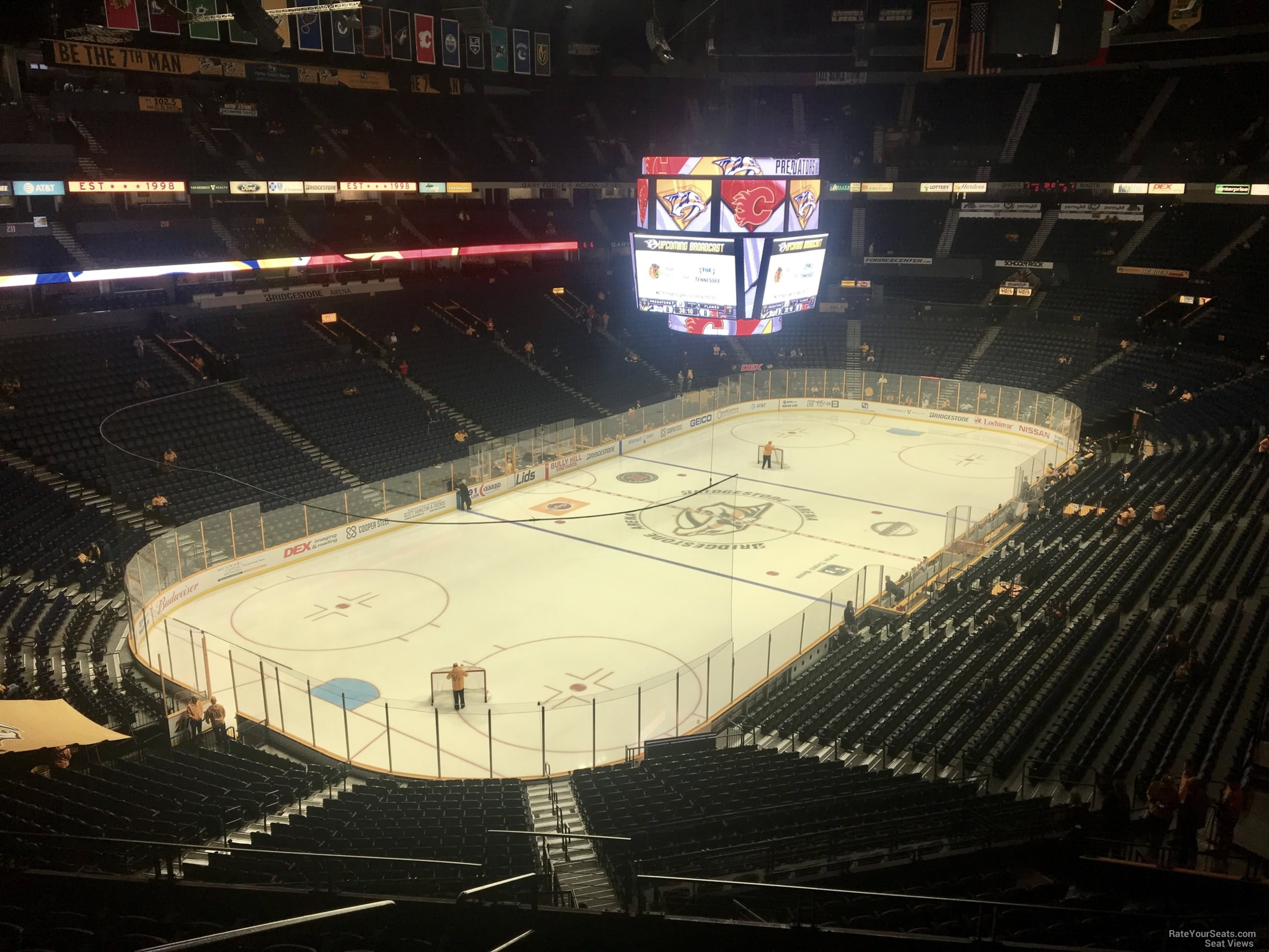 section 322, row j seat view  for hockey - bridgestone arena