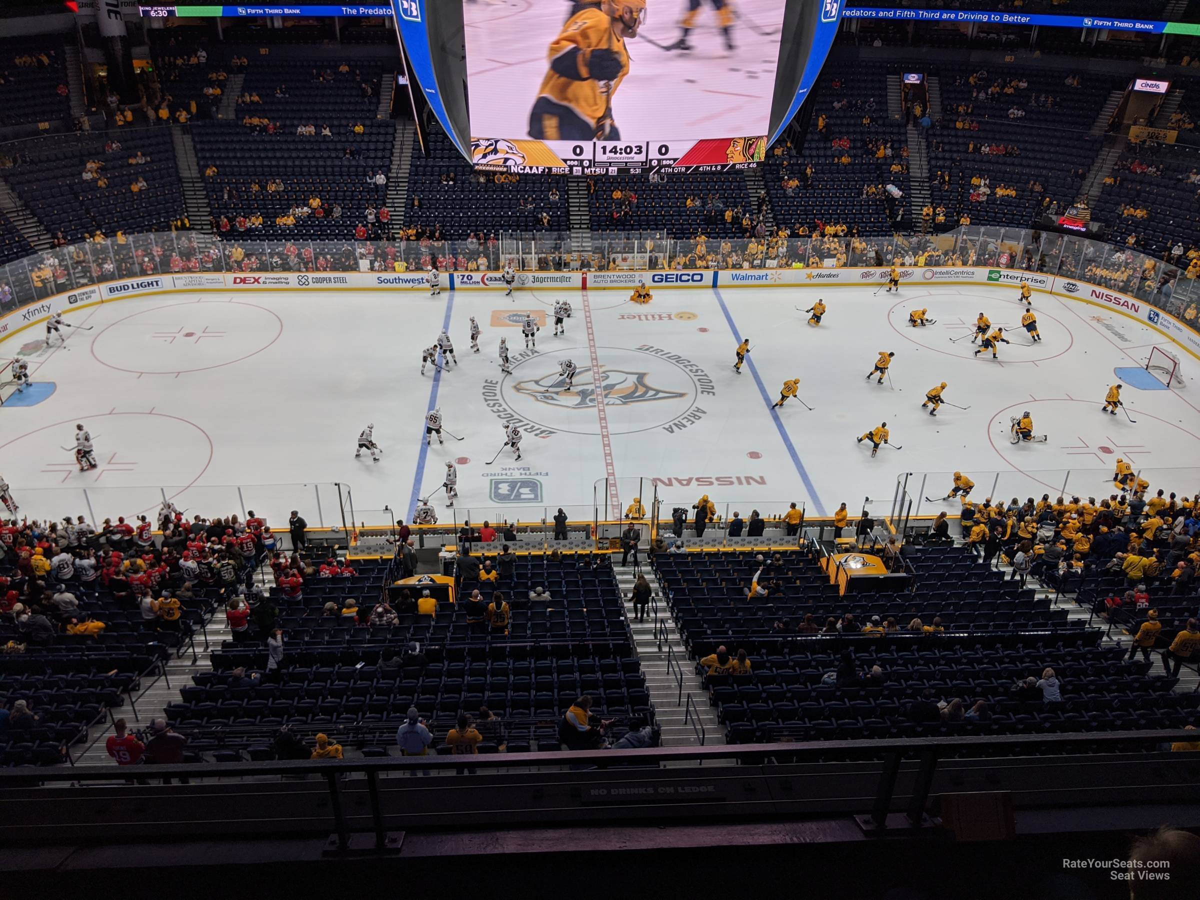 section 325, row b seat view  for hockey - bridgestone arena