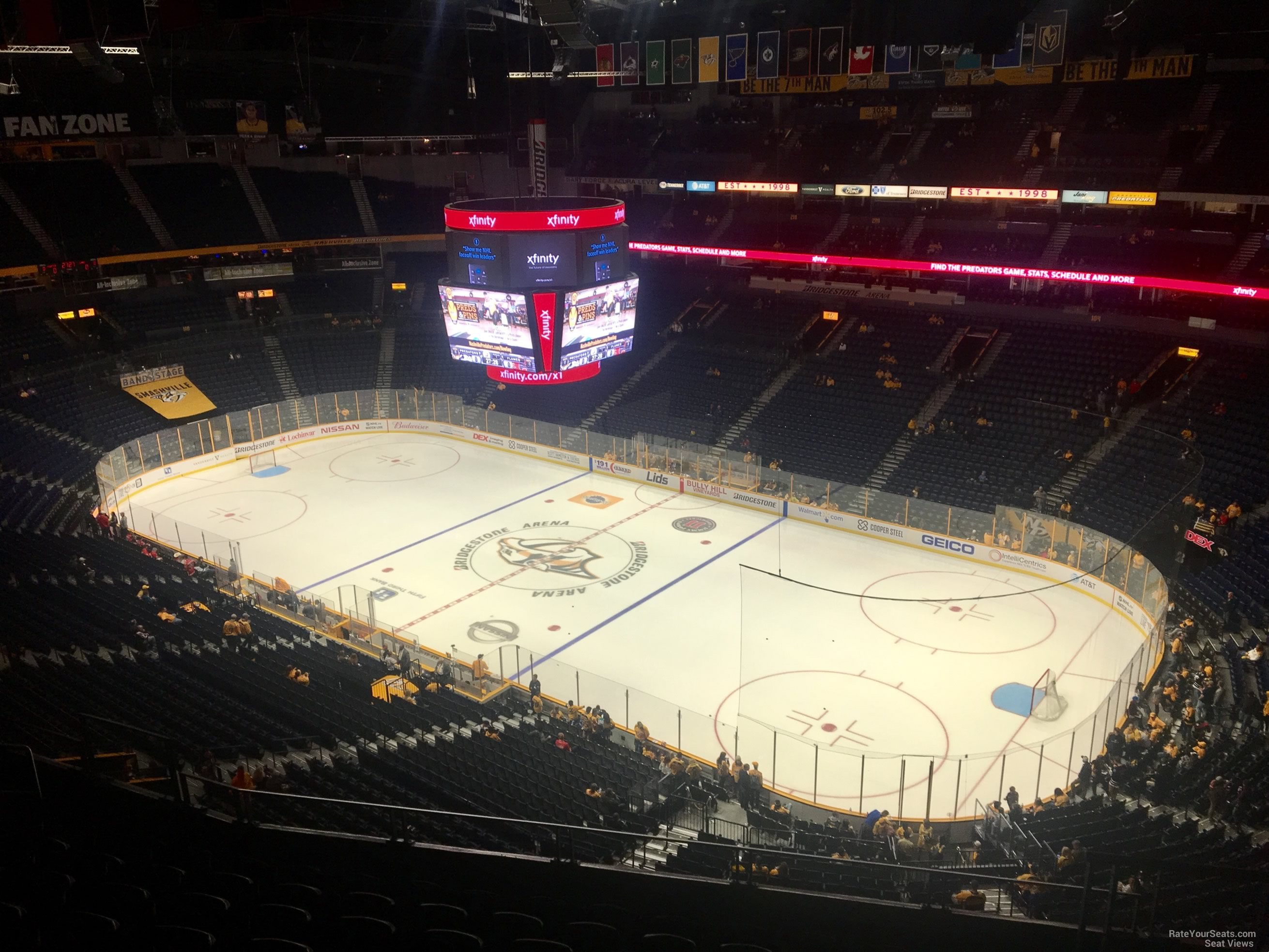 section 329, row j seat view  for hockey - bridgestone arena
