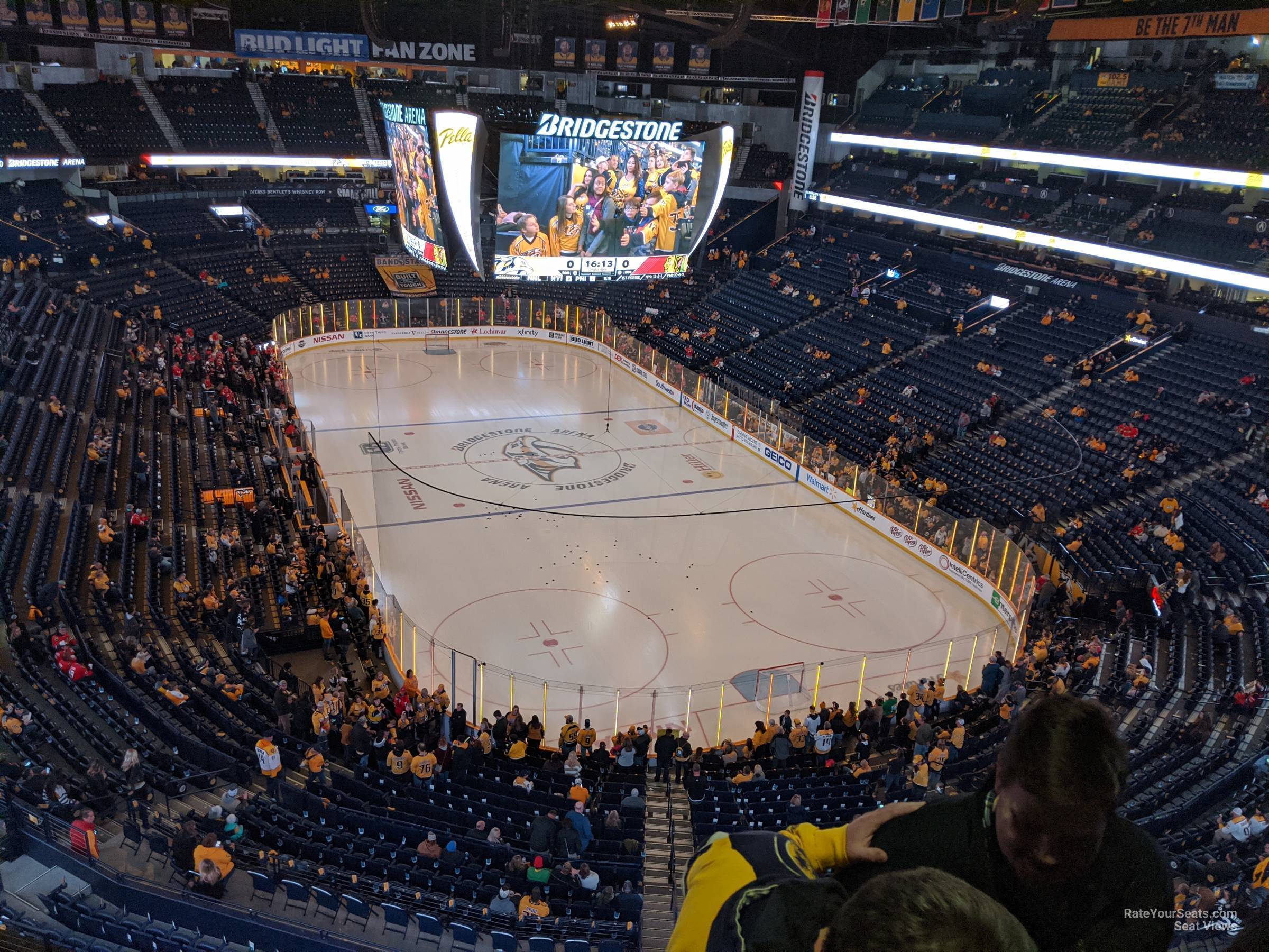 section 332, row b seat view  for hockey - bridgestone arena